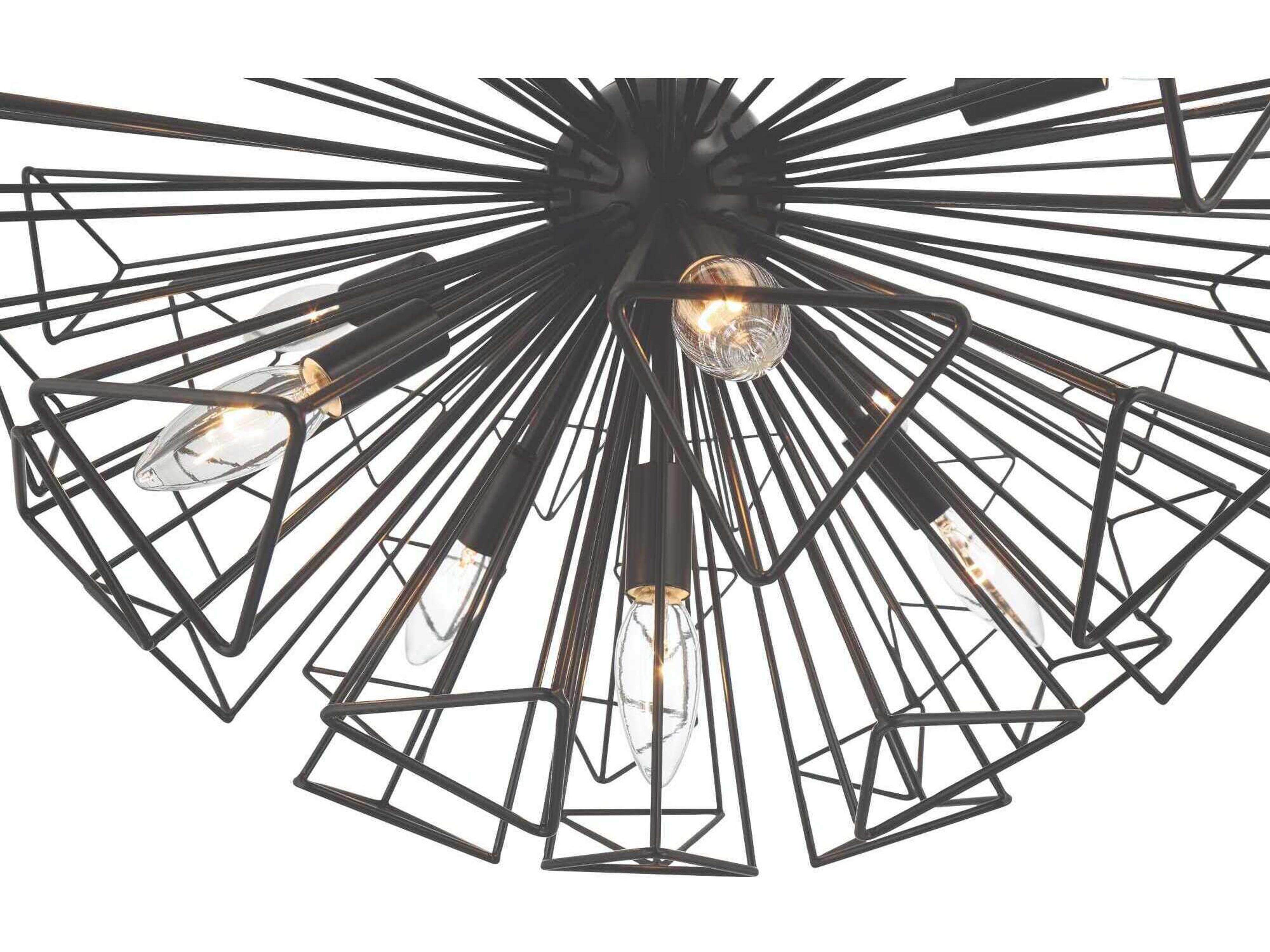 Eurofase Dendelio 9-Light Black Geometric Sputnik Pendant