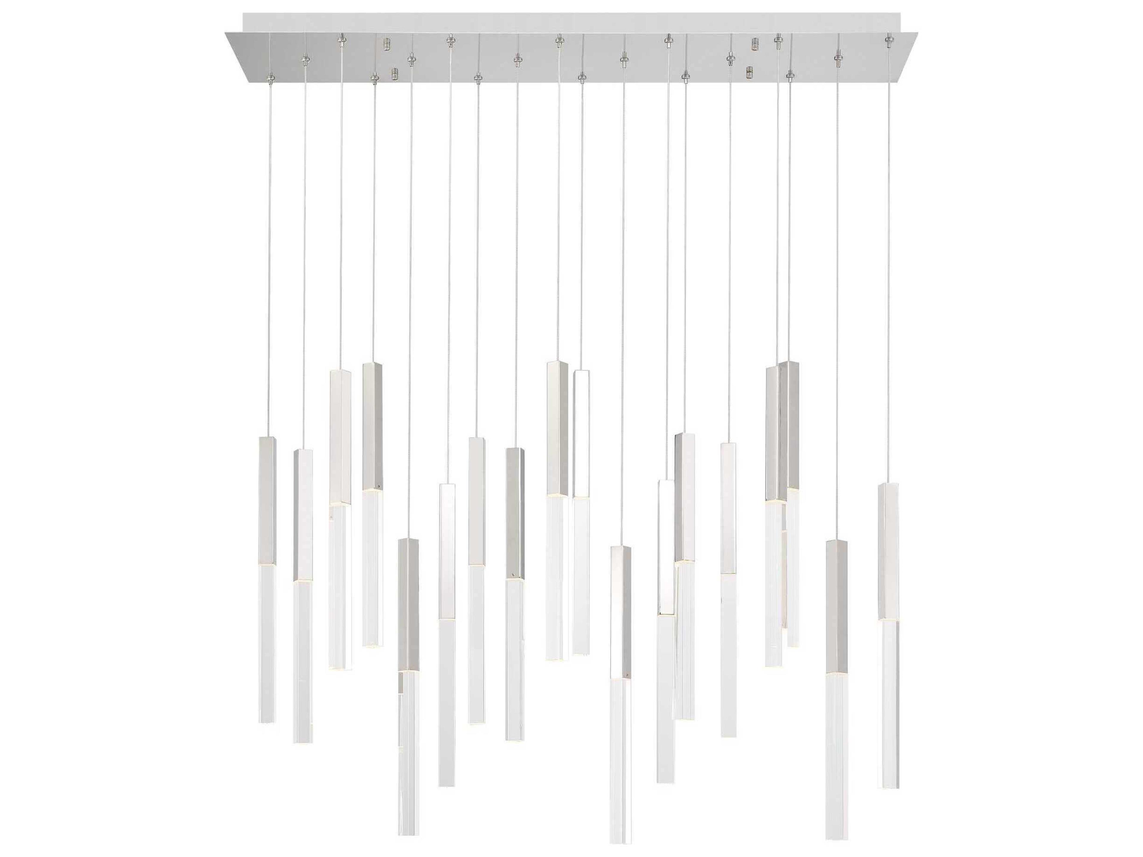 Benicio 18-Light Nickel Geometric Linear Island Pendant