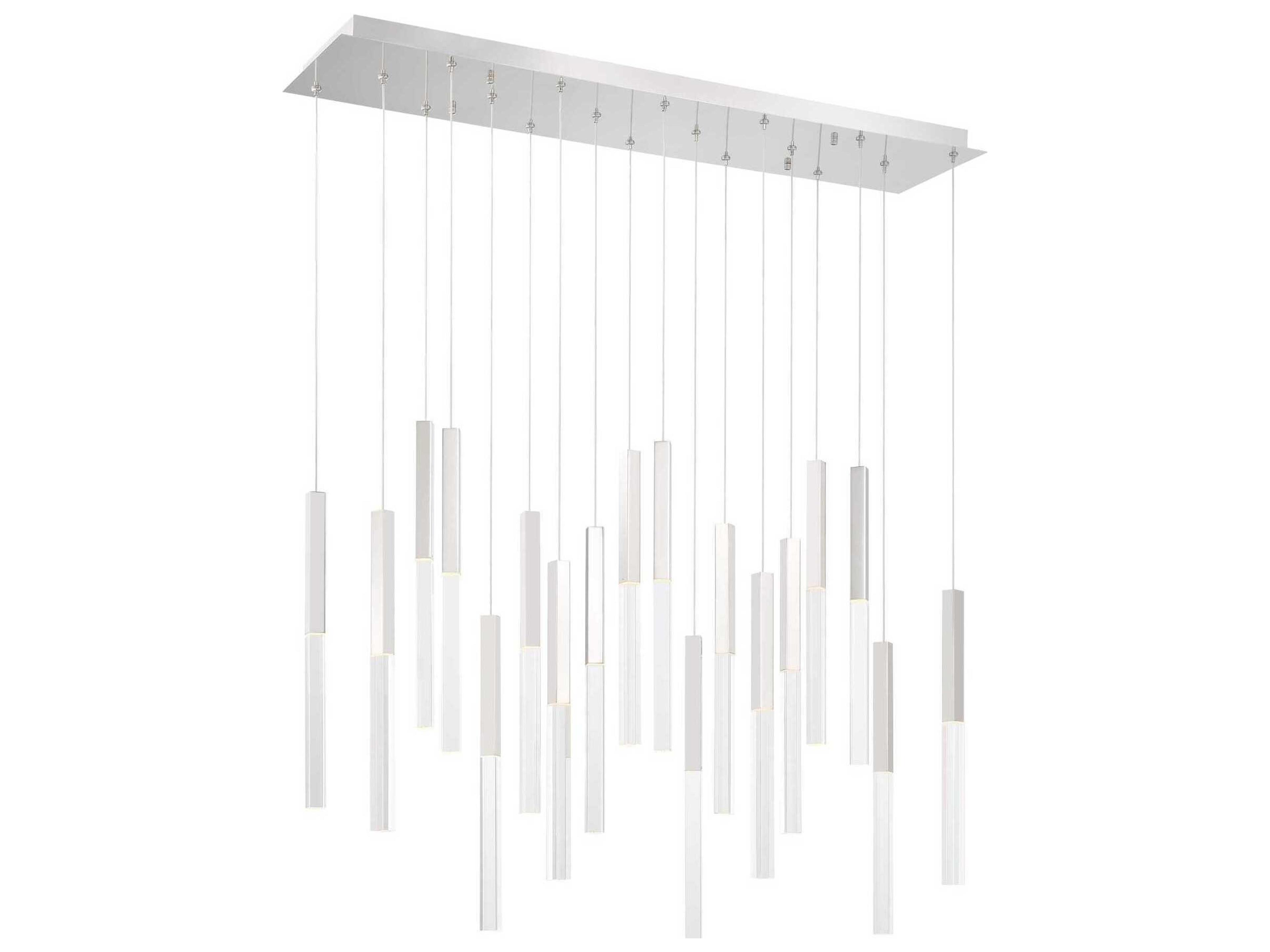 Eurofase Benicio 18-Light Nickel Geometric Linear Island Pendant