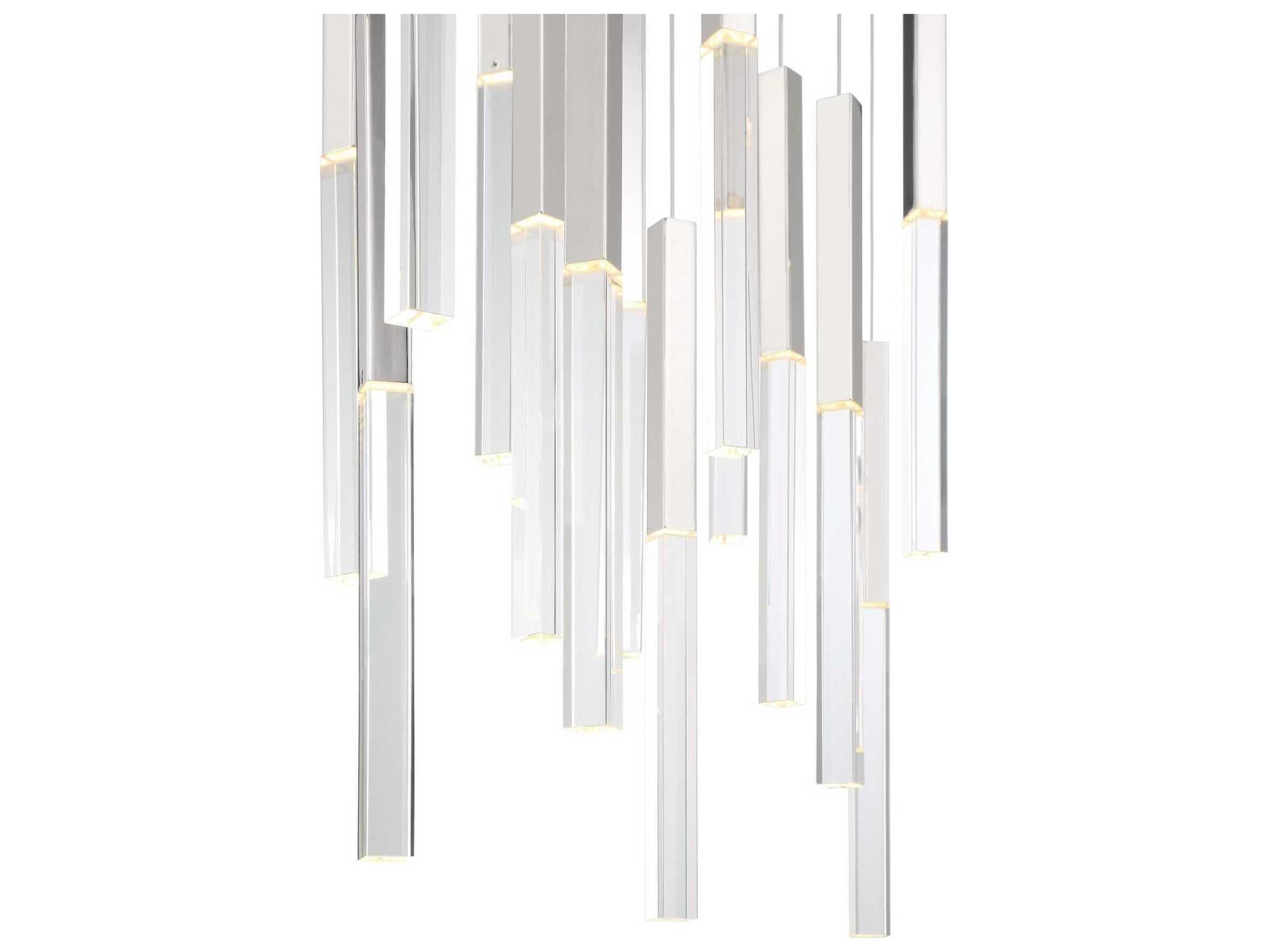 Eurofase Benicio 18-Light Nickel Geometric Linear Island Pendant