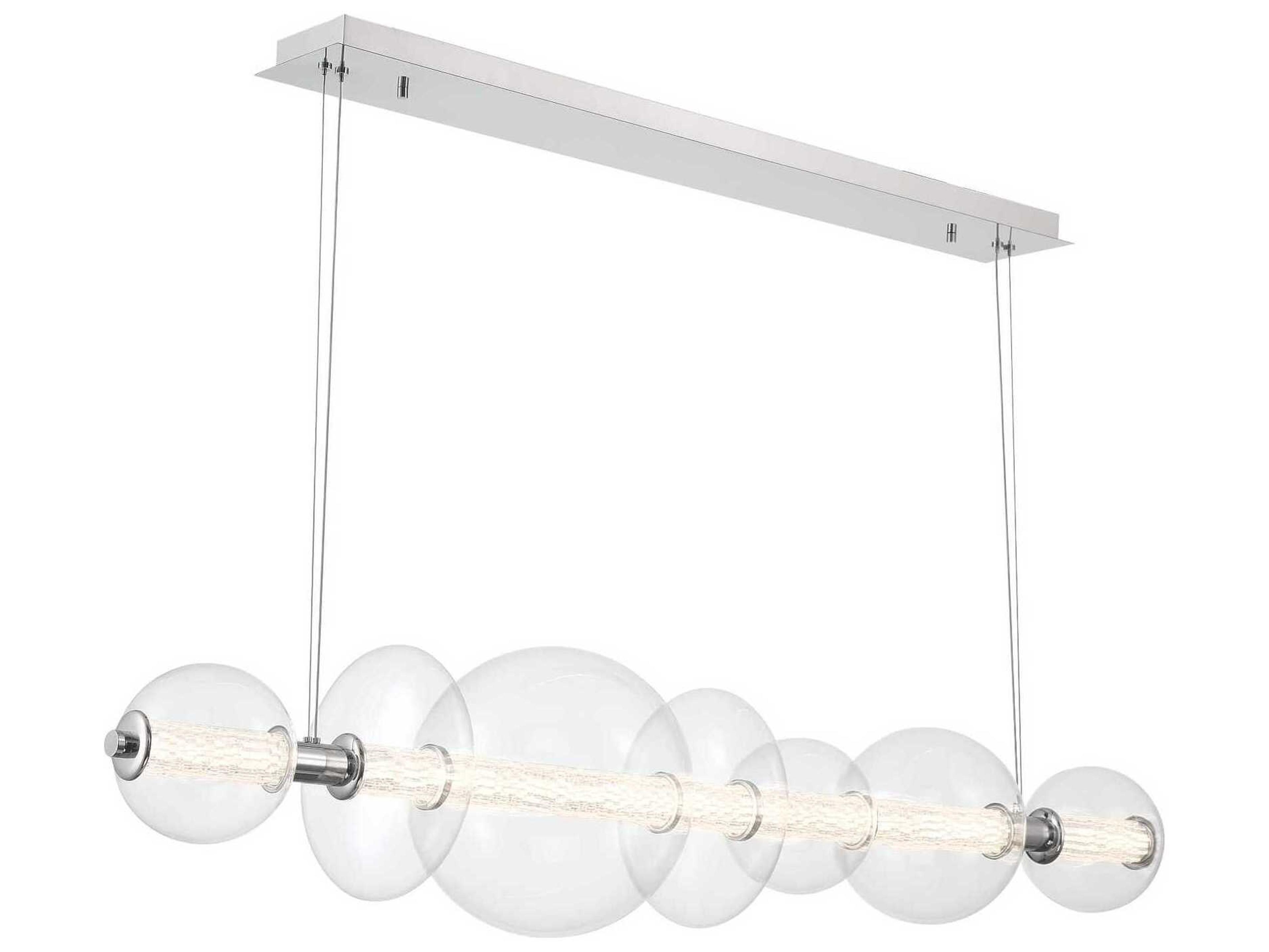 Eurofase Atomo 1-Light Chrome Globe Geometric Island Pendant