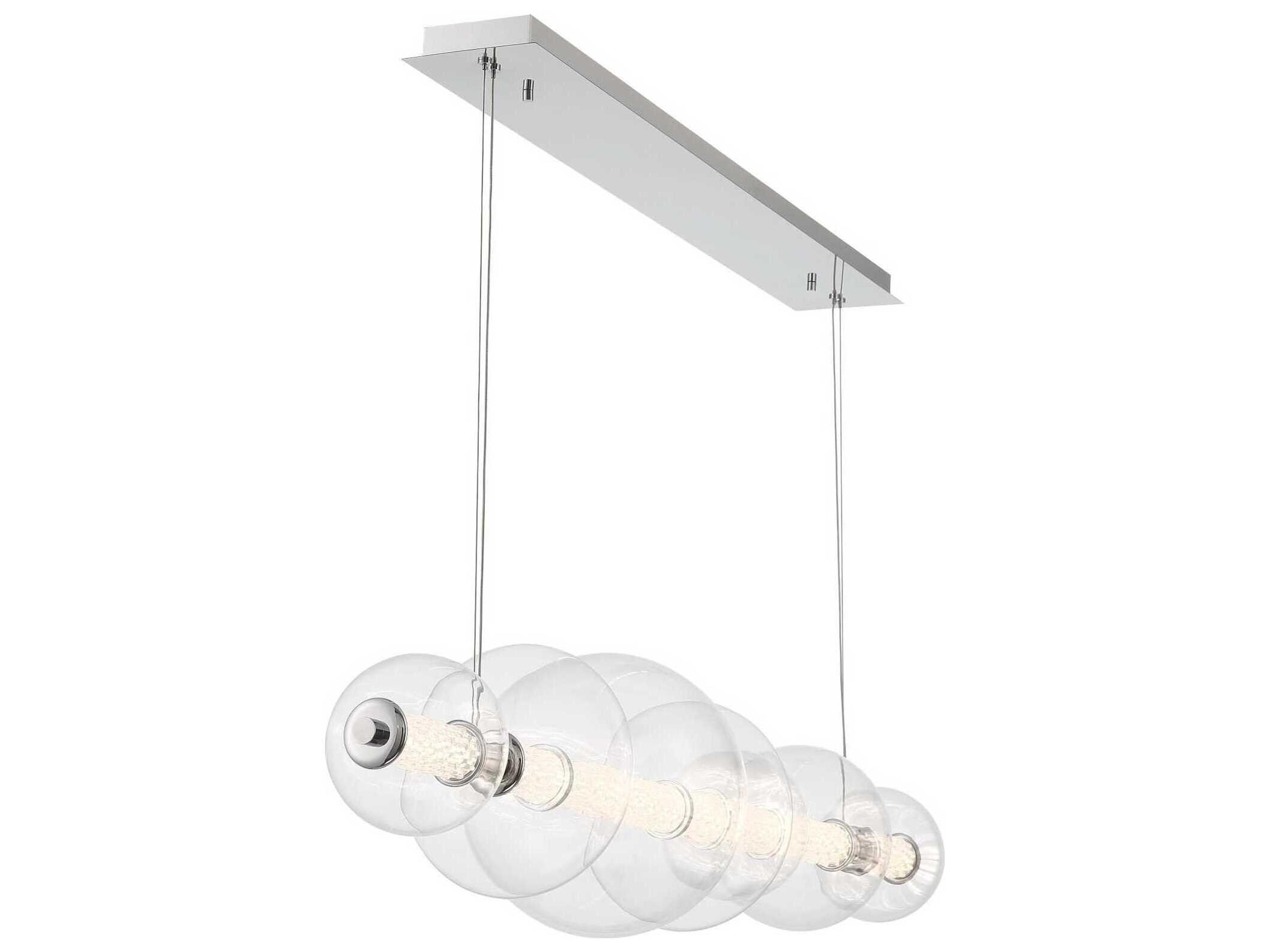 Eurofase Atomo 1-Light Chrome Globe Geometric Island Pendant