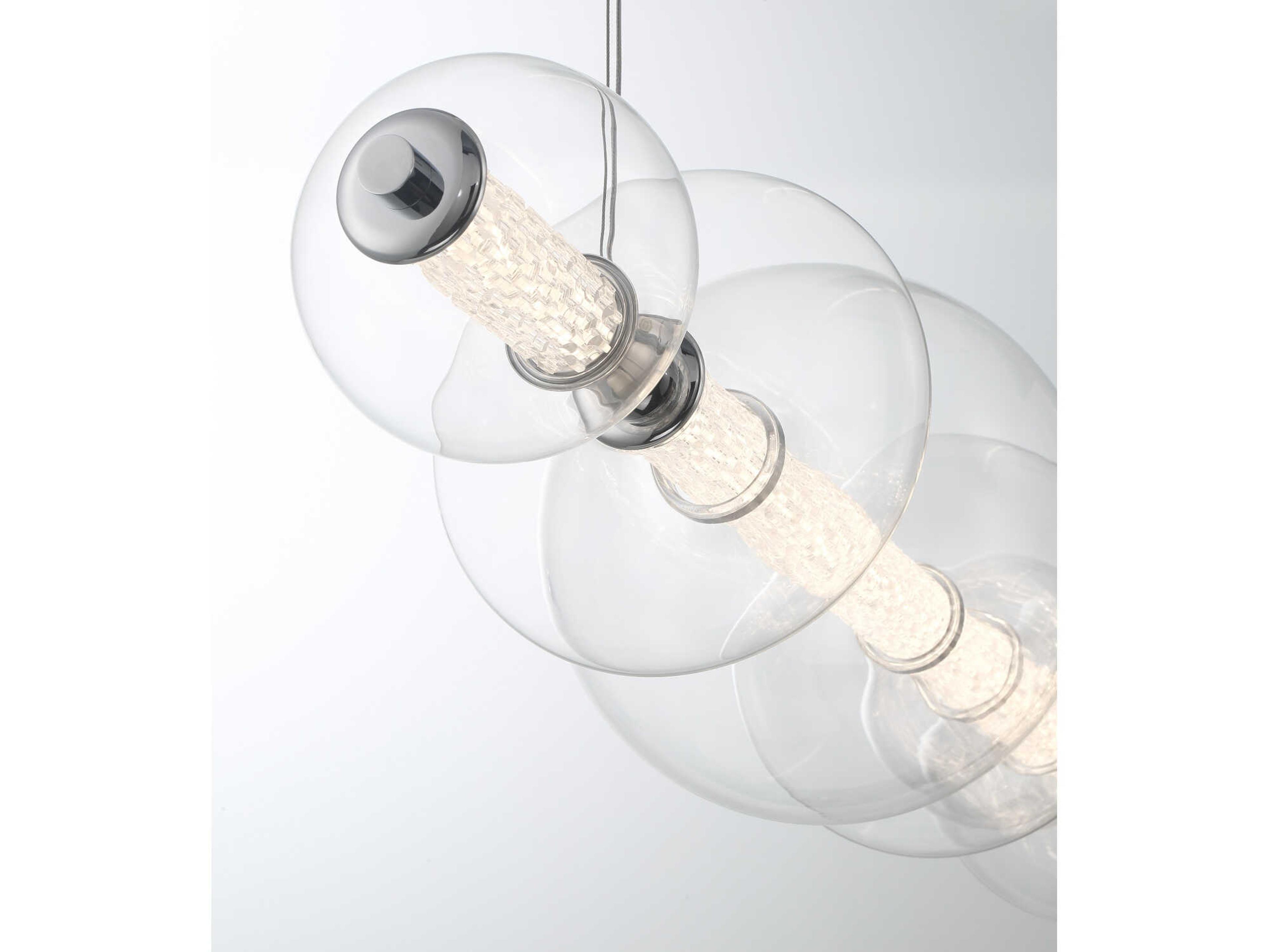 Eurofase Atomo 1-Light Chrome Globe Geometric Island Pendant