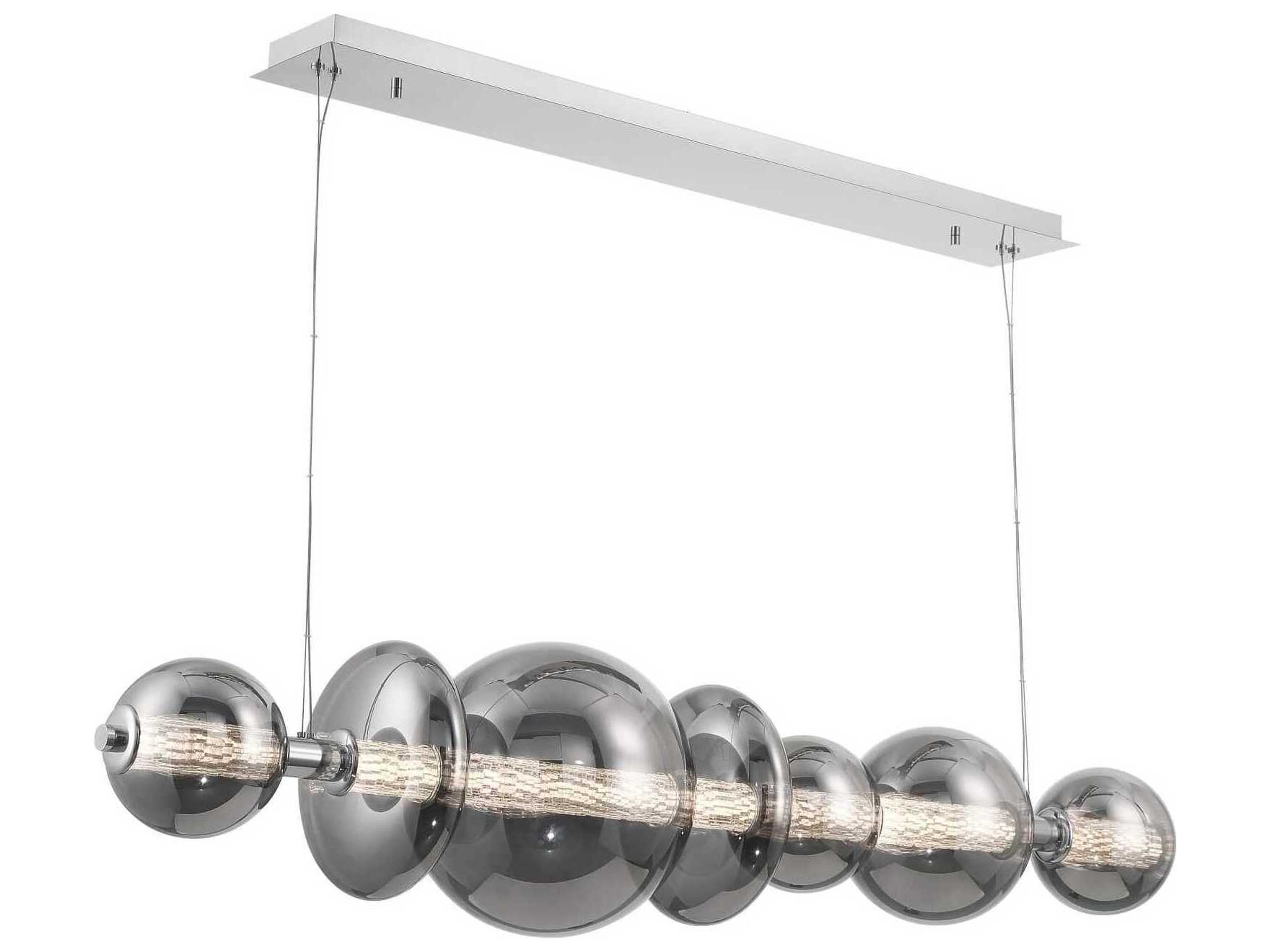 Eurofase Atomo 1-Light Chrome Globe Geometric Island Pendant