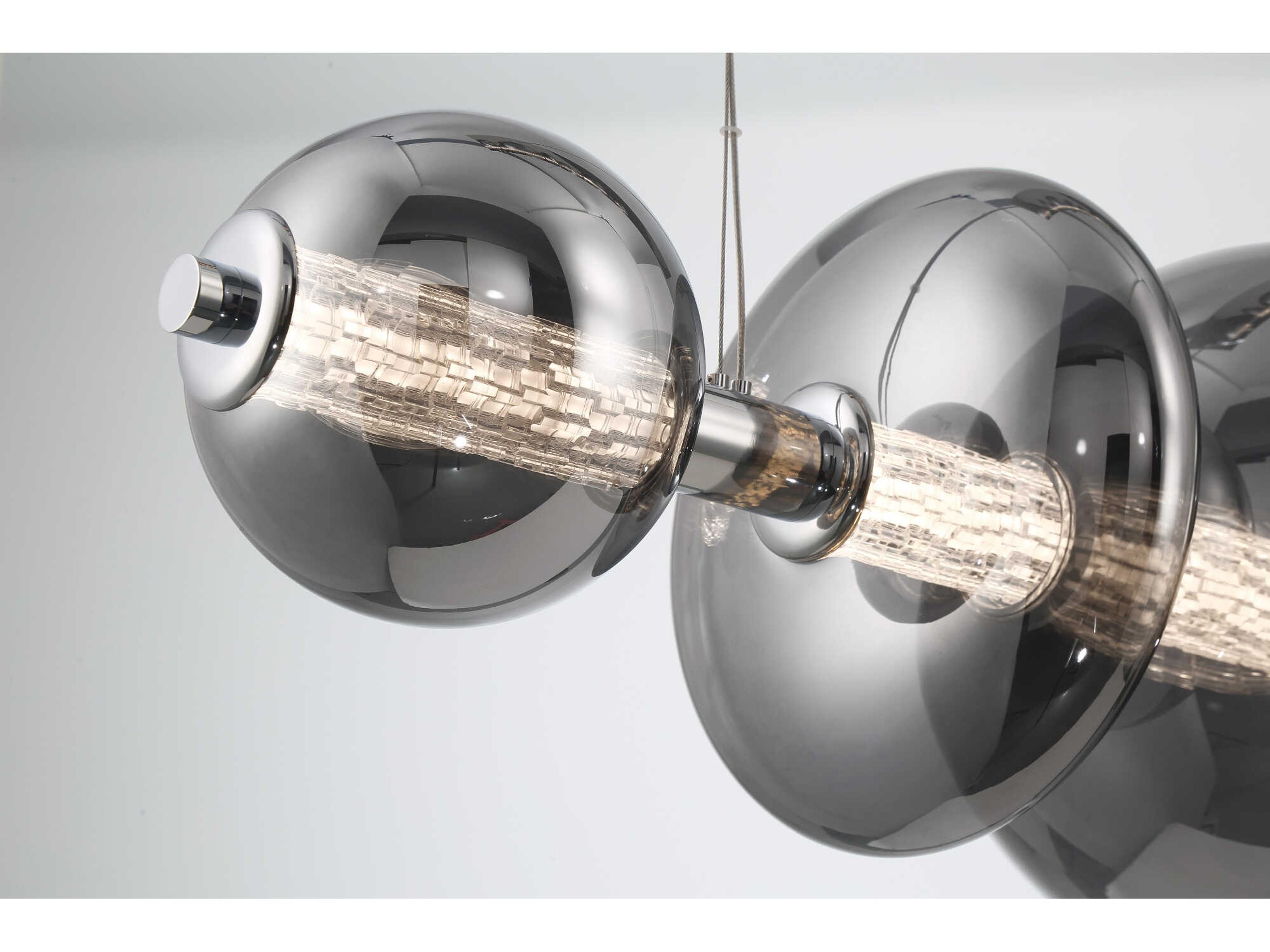 Eurofase Atomo 1-Light Chrome Globe Geometric Island Pendant