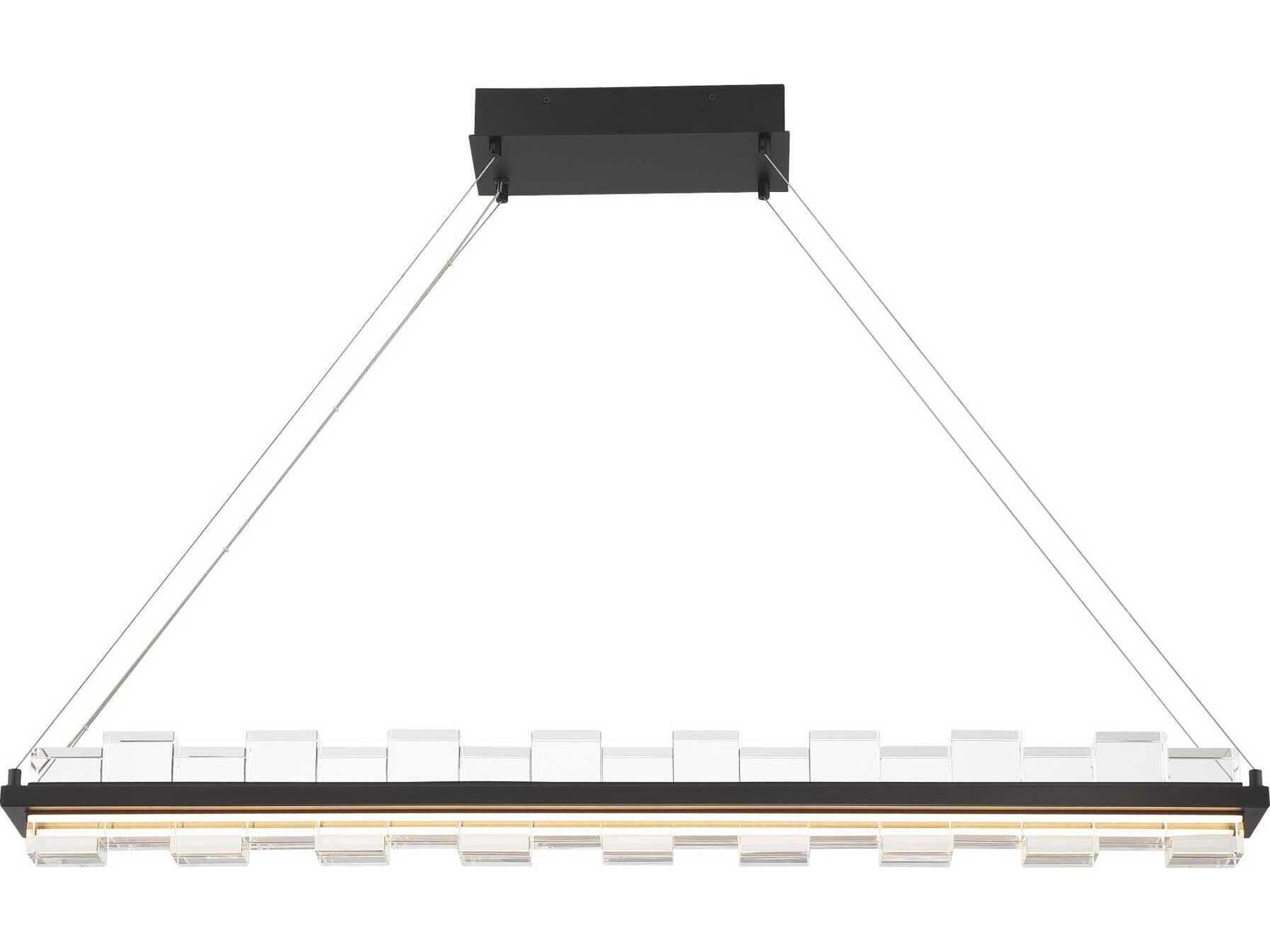 Bruco 2-Light Black Linear Island Pendant