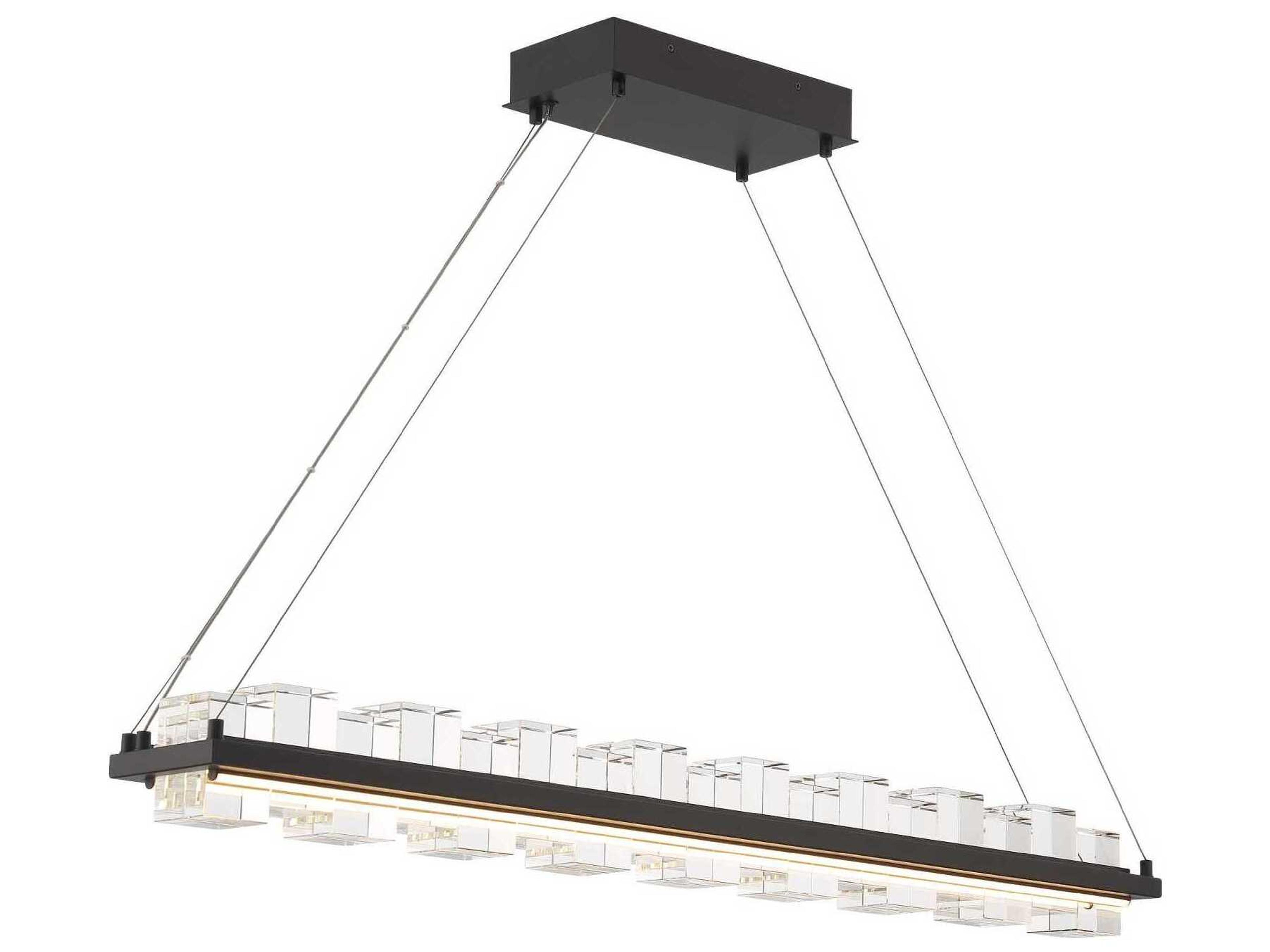 Eurofase Bruco 2-Light Black Linear Island Pendant
