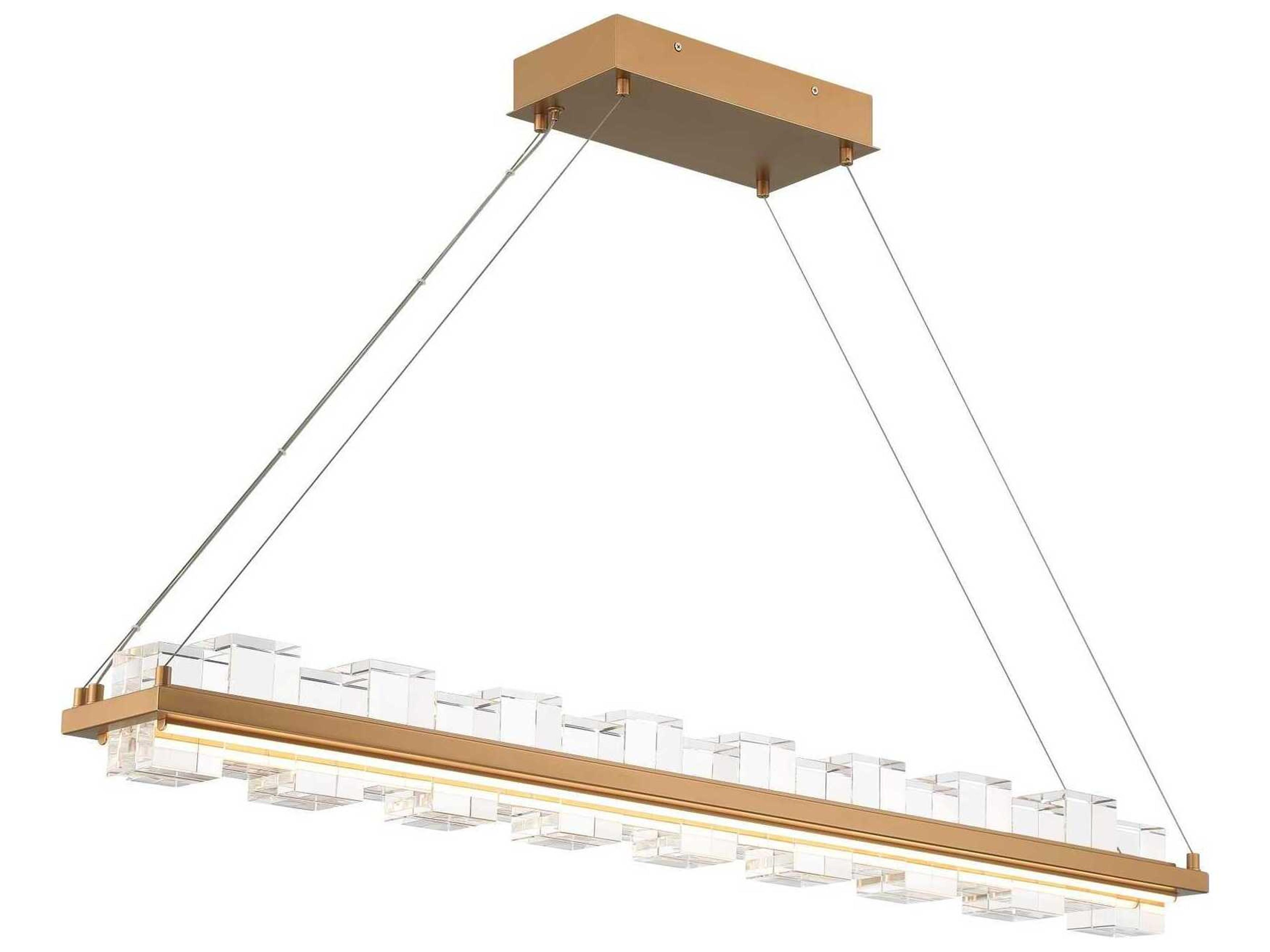 Eurofase Bruco 2-Light Gold Linear Island Pendant