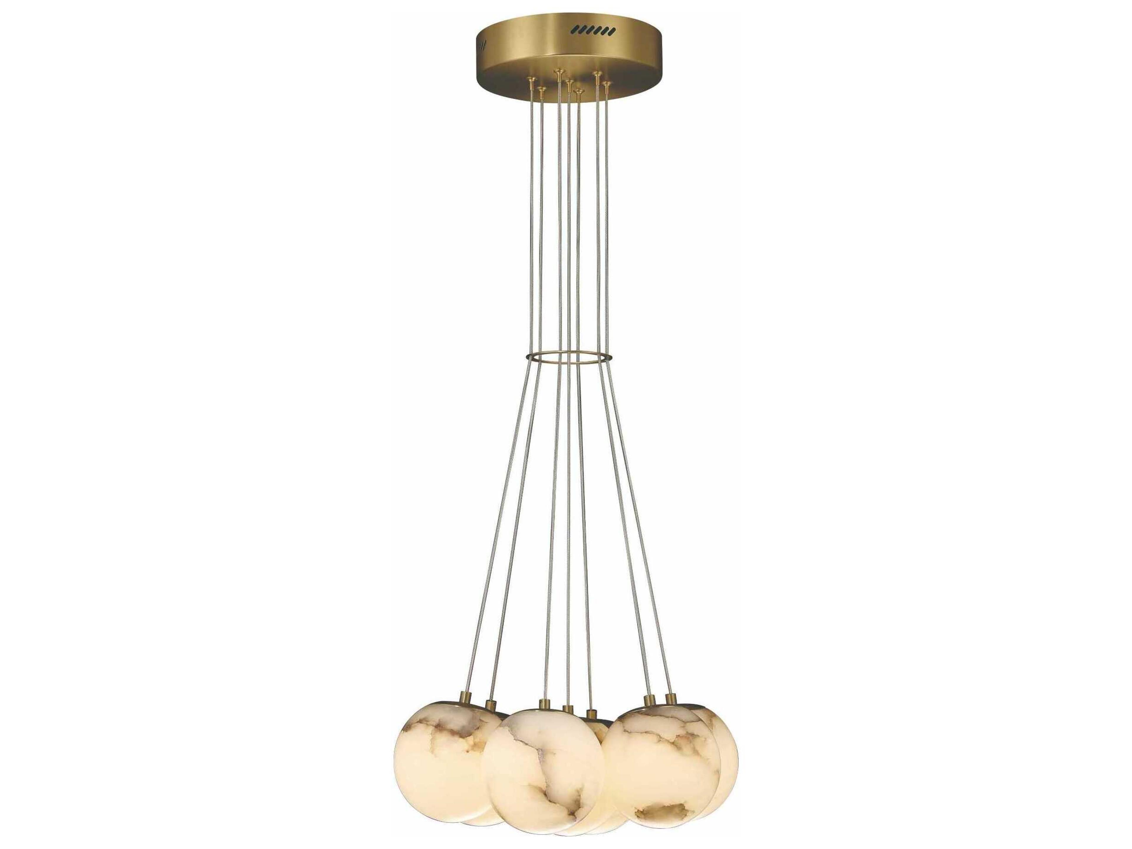 Kepler 7-Light Gold Globe Pendant