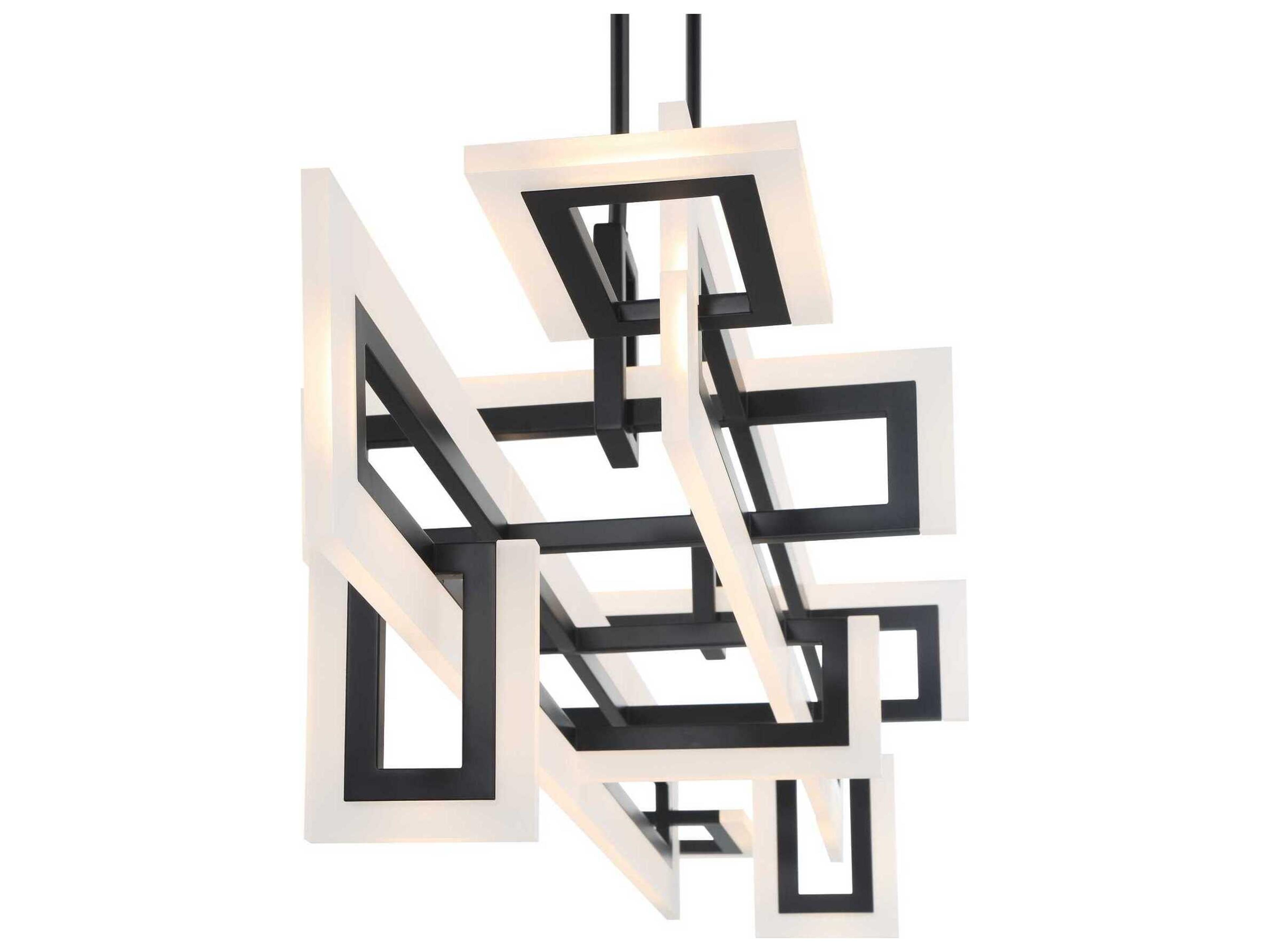 Eurofase Inizio 1-Light Black Geometric Linear Island Pendant