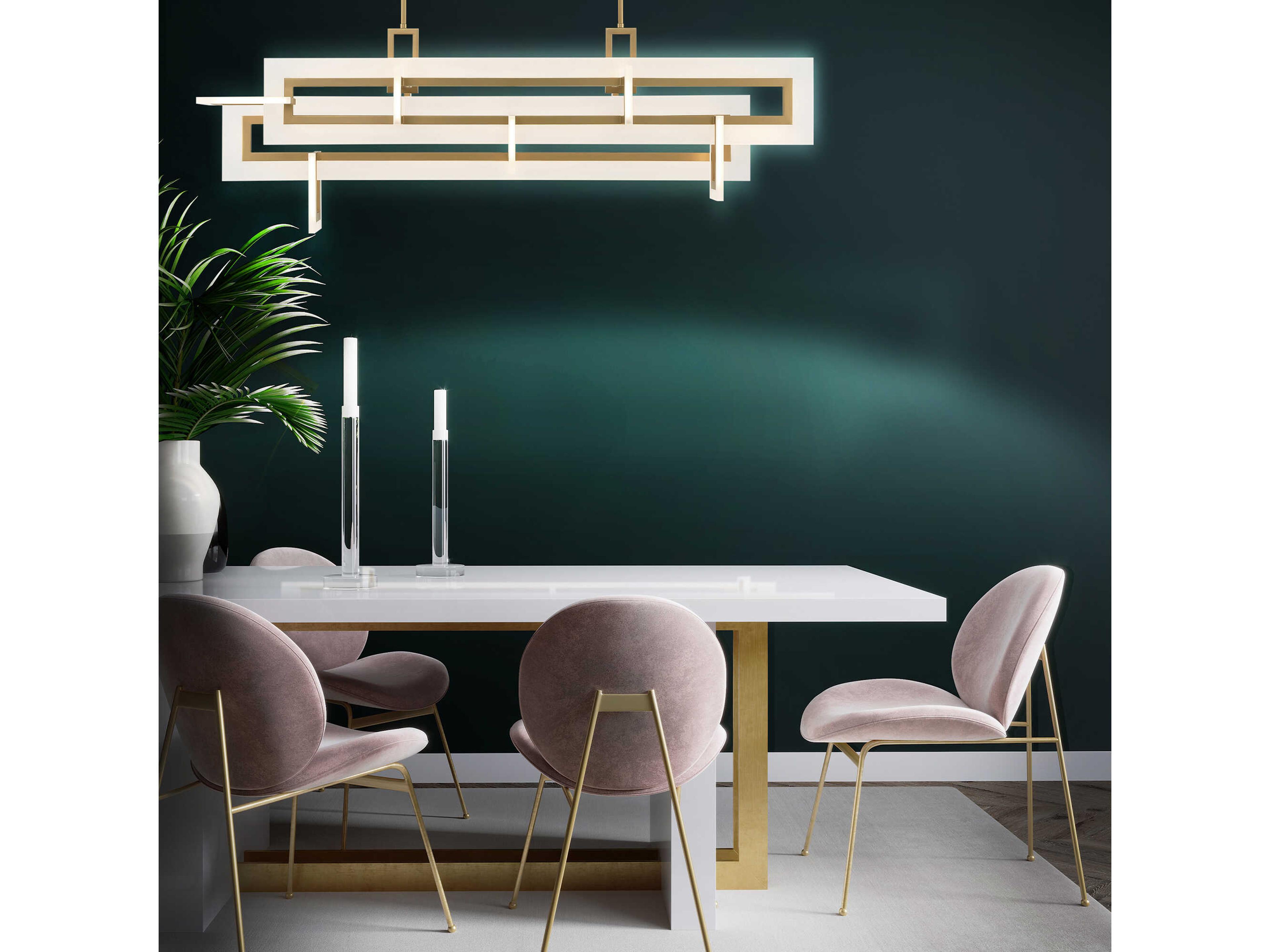 Eurofase Inizio 1-Light Gold Geometric Linear Island Pendant