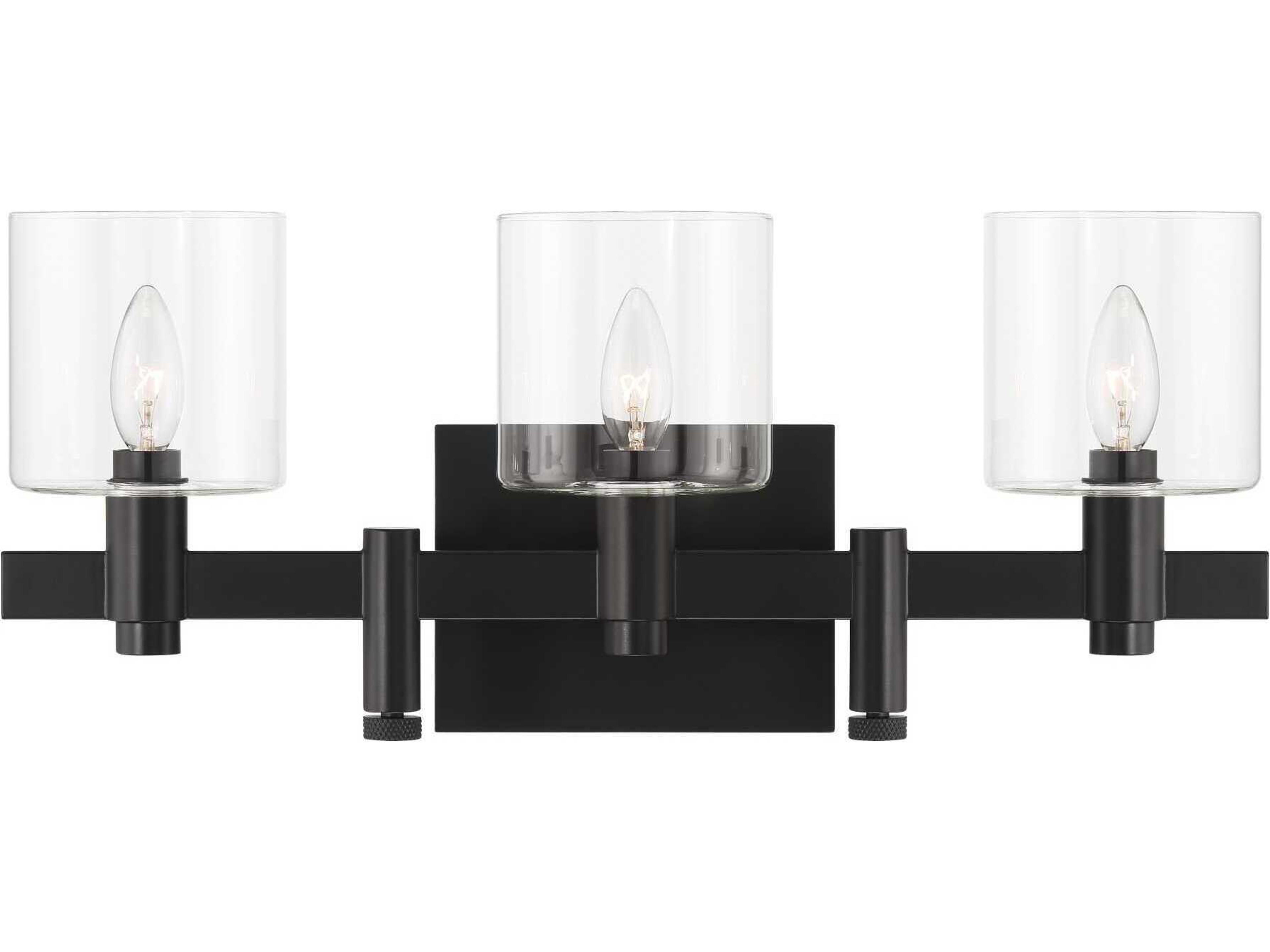 Decato 3-Light Black Vanity Light