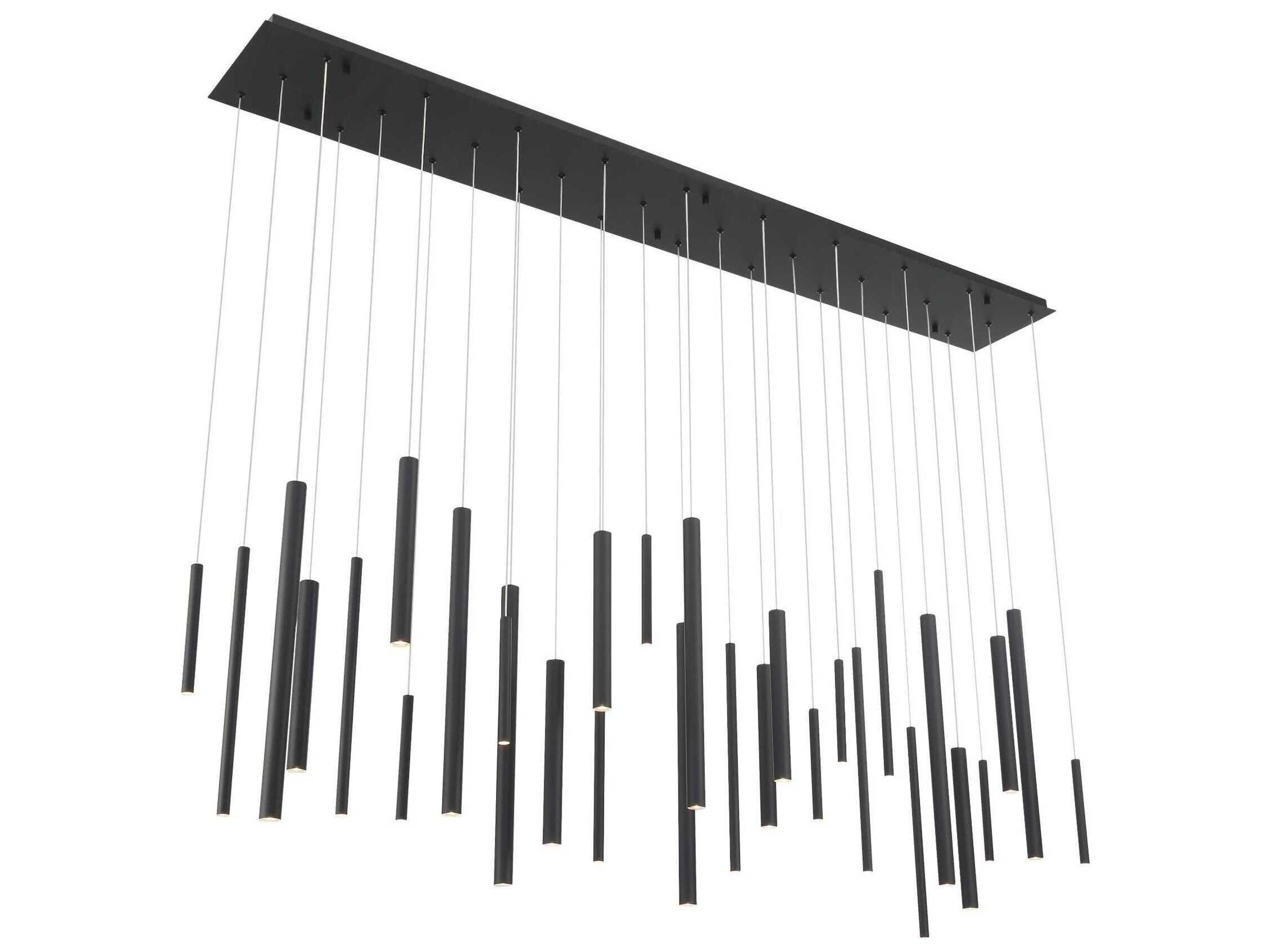Eurofase Santana 30-Light Black Geometric Linear Island Pendant