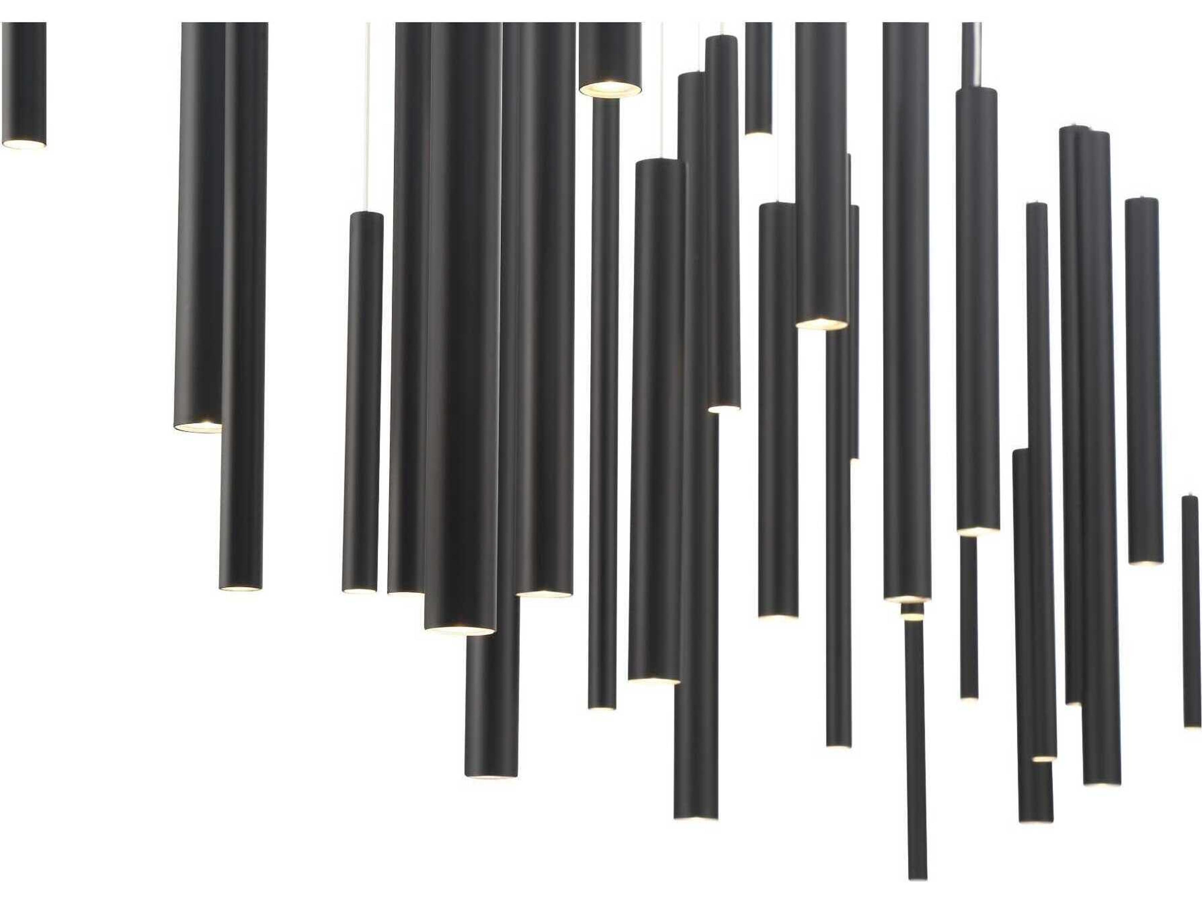 Eurofase Santana 30-Light Black Geometric Linear Island Pendant