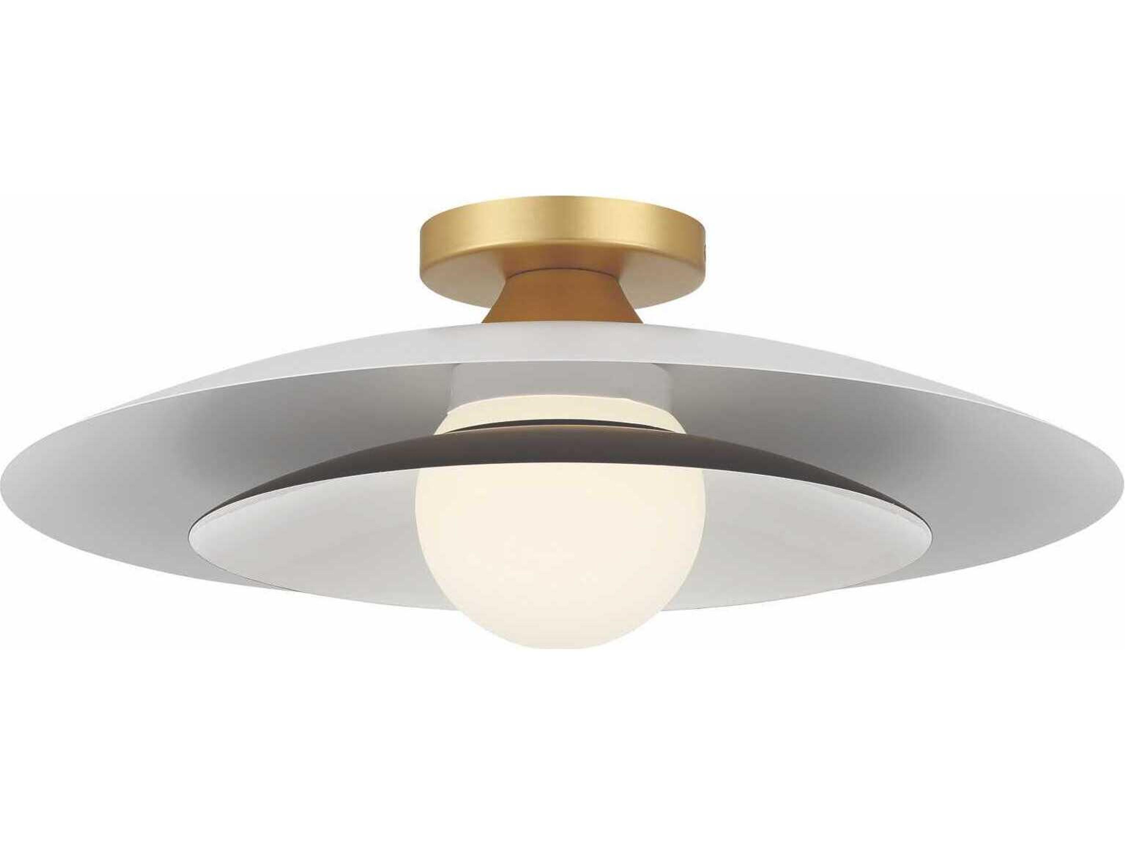 Eurofase Welsh 1-Light White Dome Semi Flush Mount