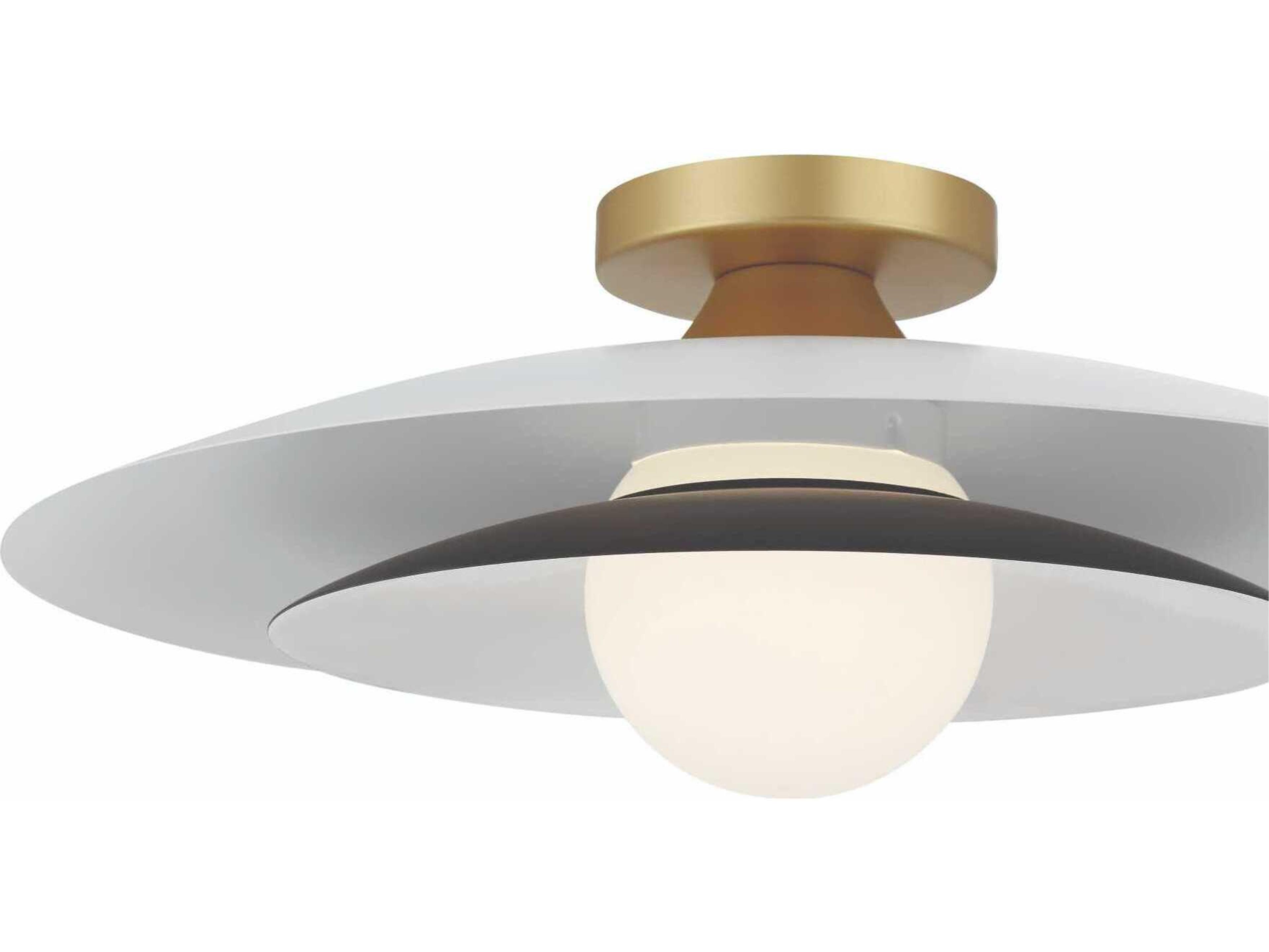 Eurofase Welsh 1-Light White Dome Semi Flush Mount