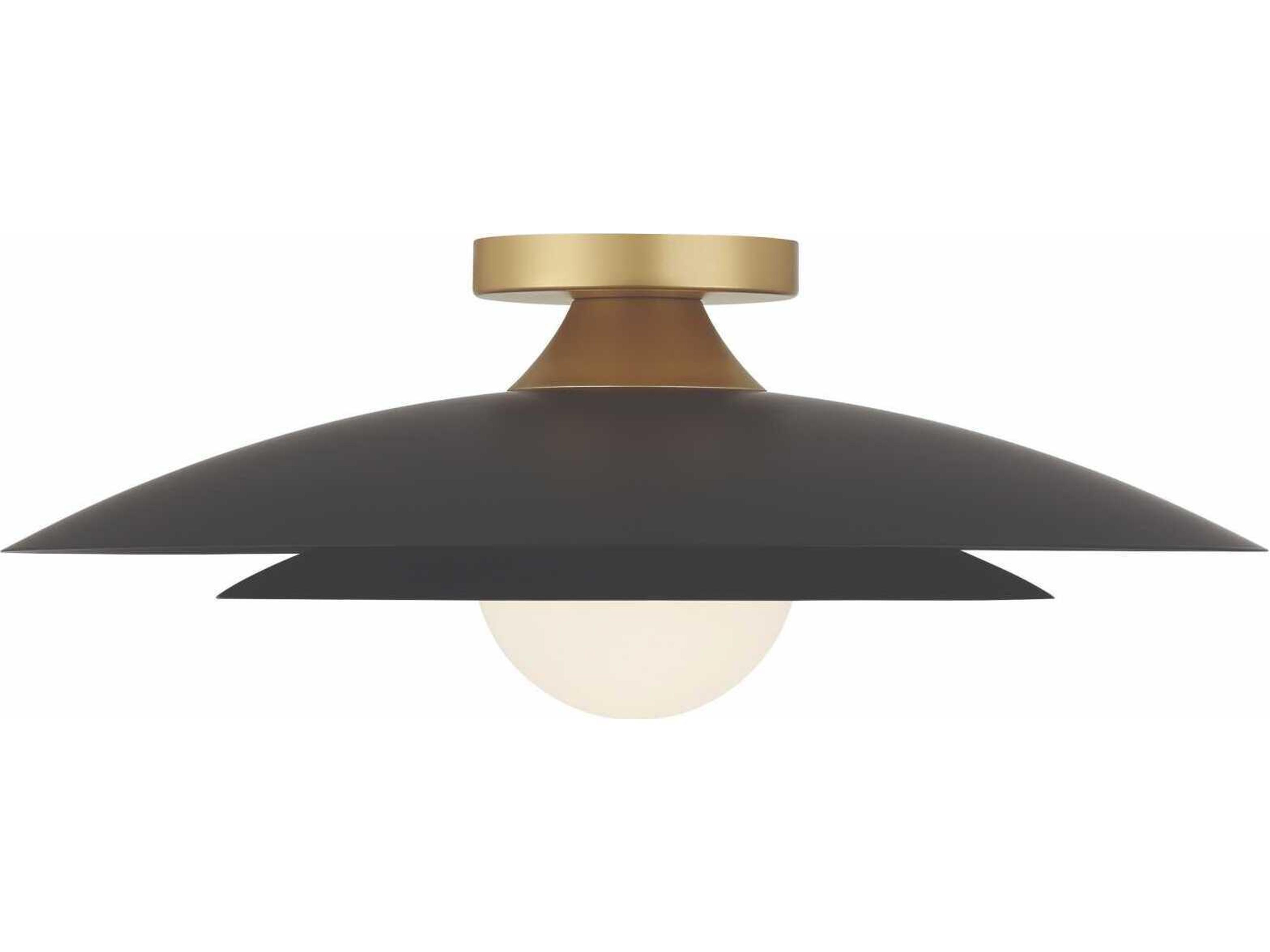 Welsh LED Semi-Flush Mount Modern Black Ceiling Light