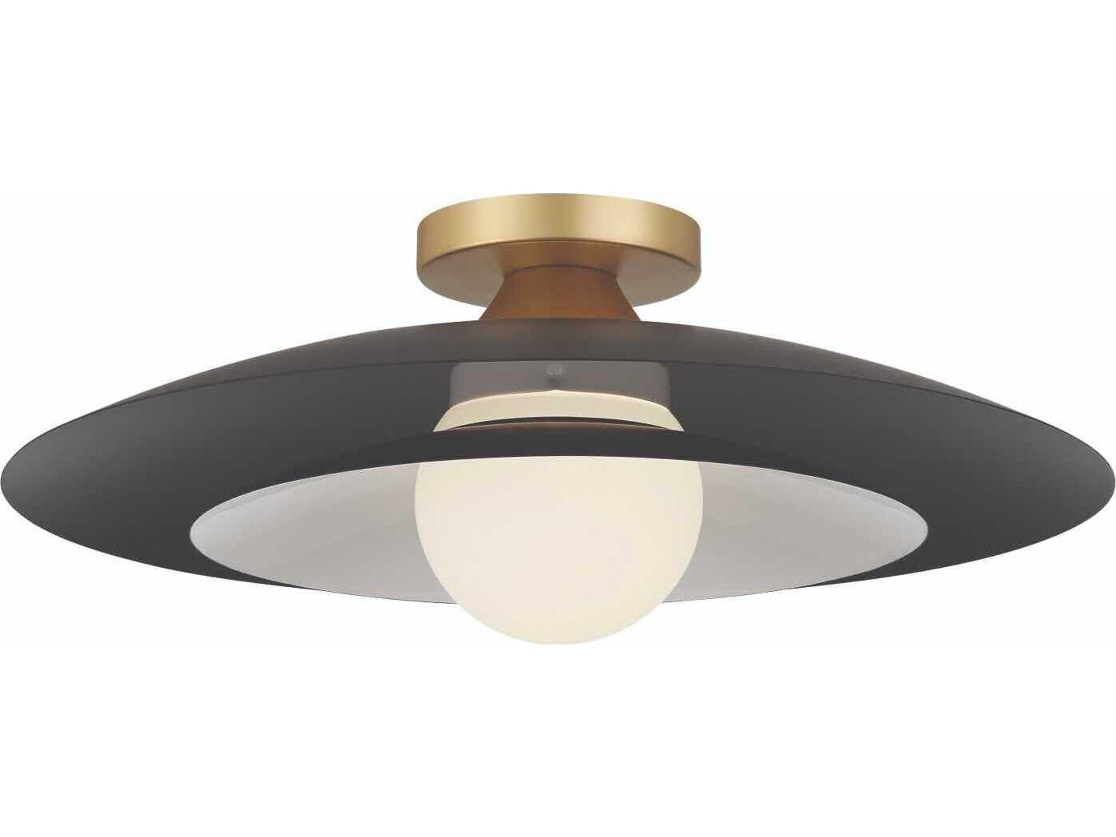 Eurofase Welsh 1-Light Black Dome Semi Flush Mount