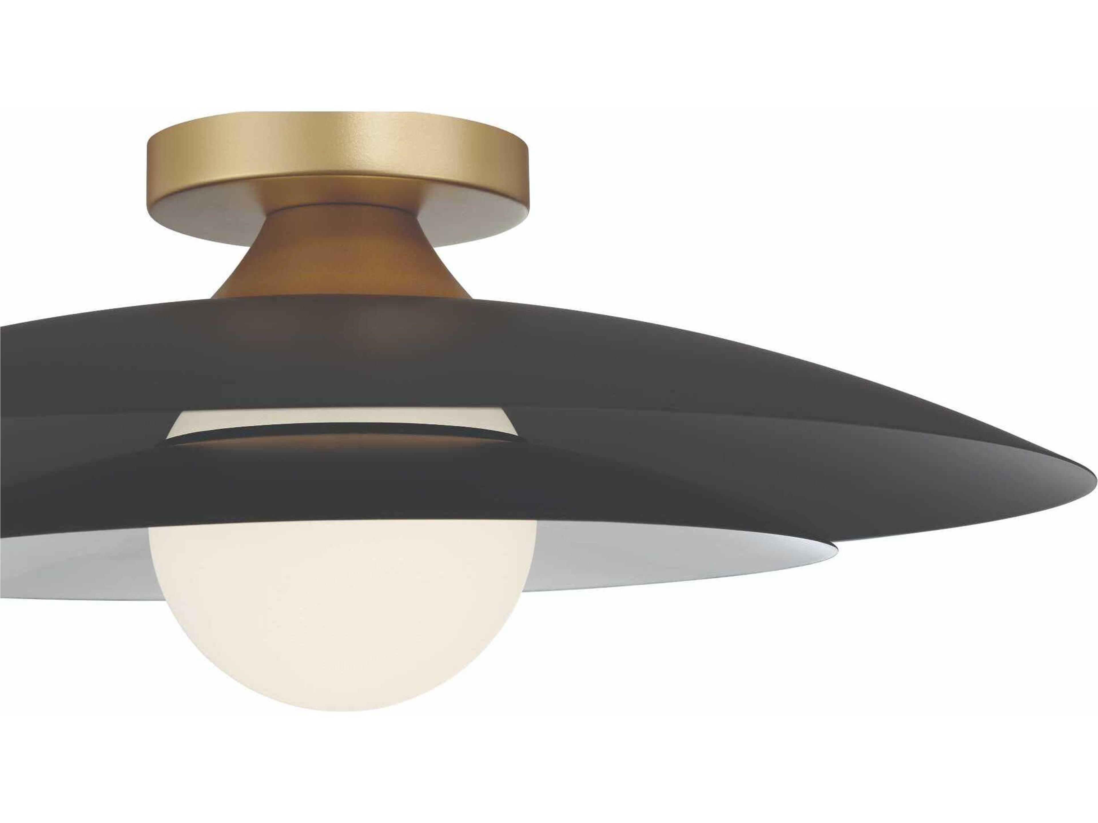 Eurofase Welsh 1-Light Black Dome Semi Flush Mount