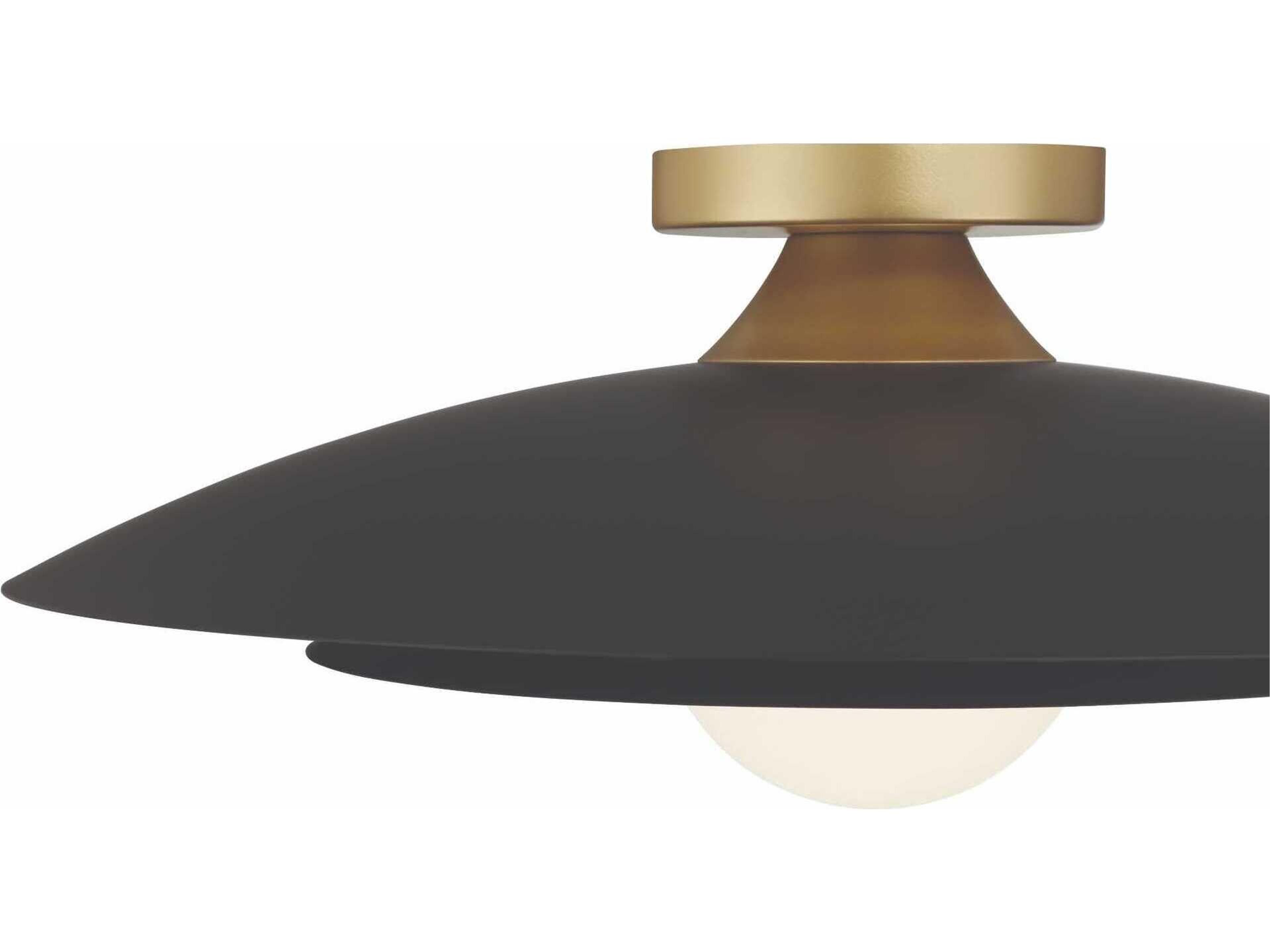 Eurofase Welsh 1-Light Black Dome Semi Flush Mount