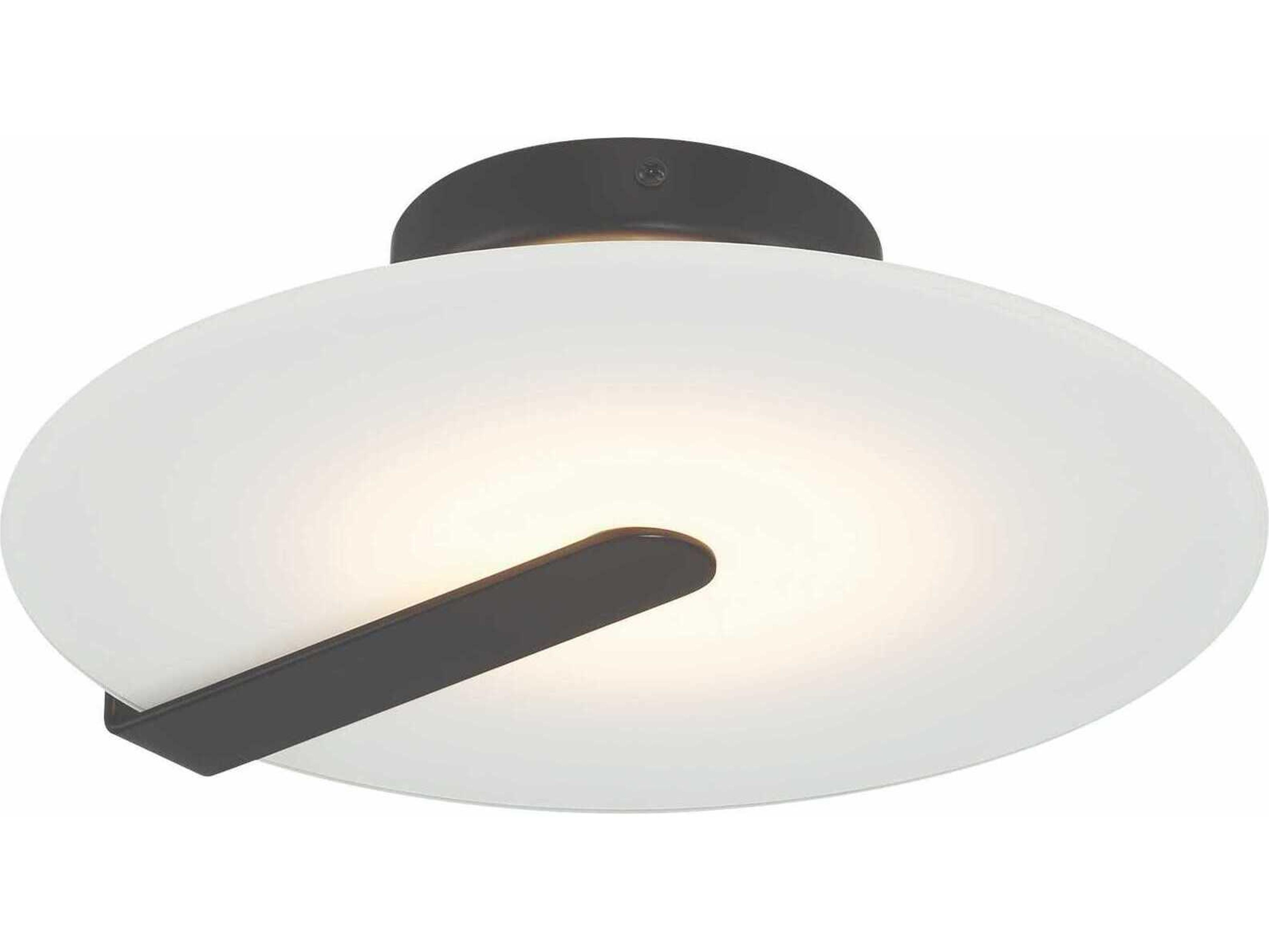 Nuvola 1-Light Black White Round Flush Mount