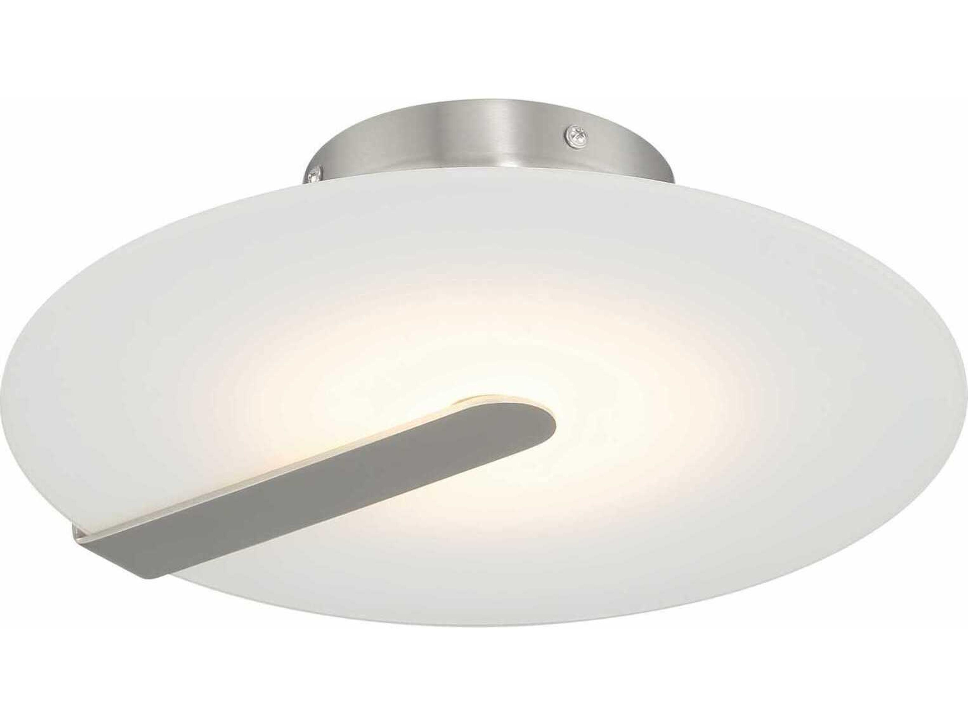 Nuvola 1-Light Nickel White Round Flush Mount