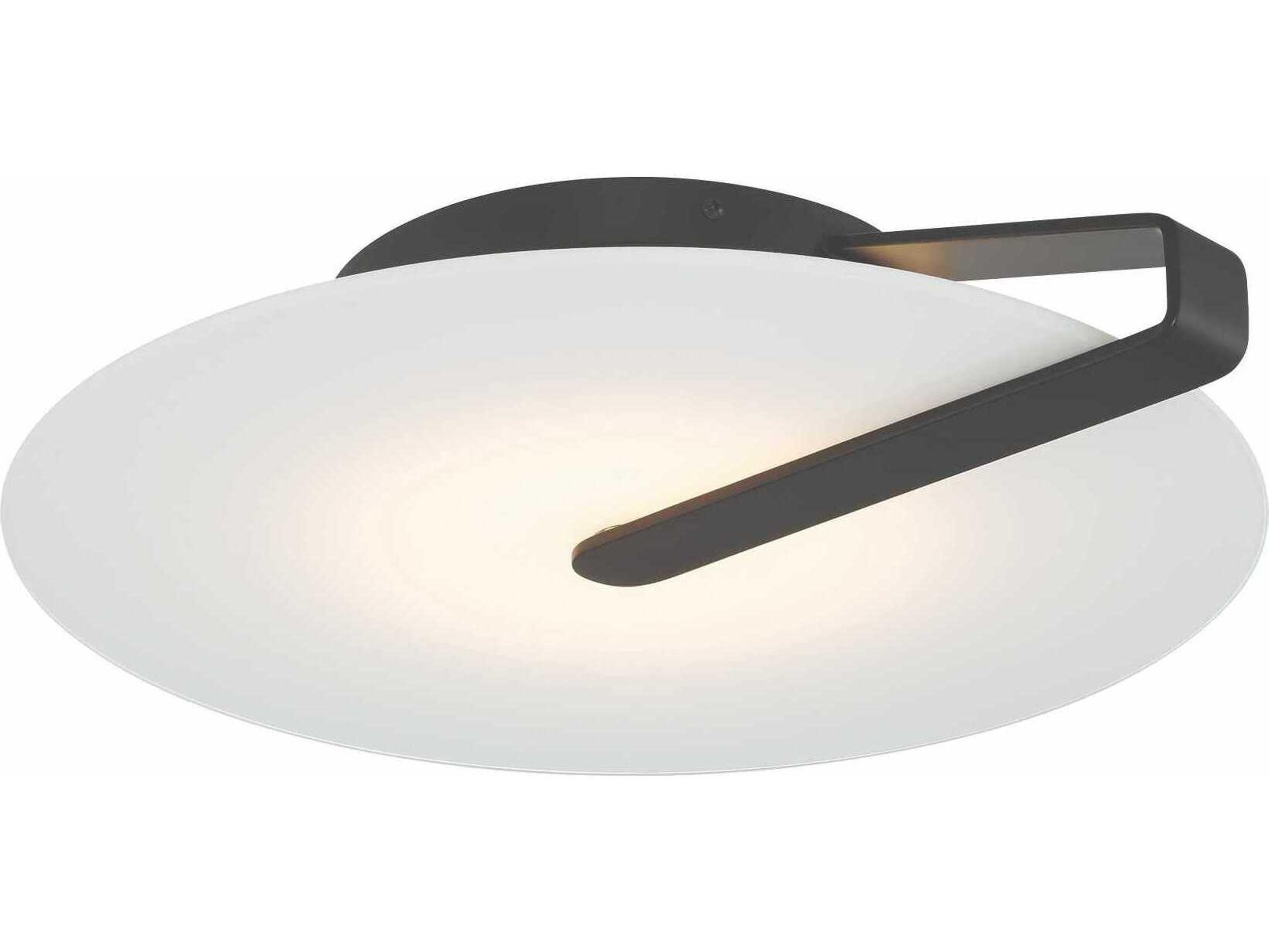 Nuvola 1-Light Black White Round Flush Mount