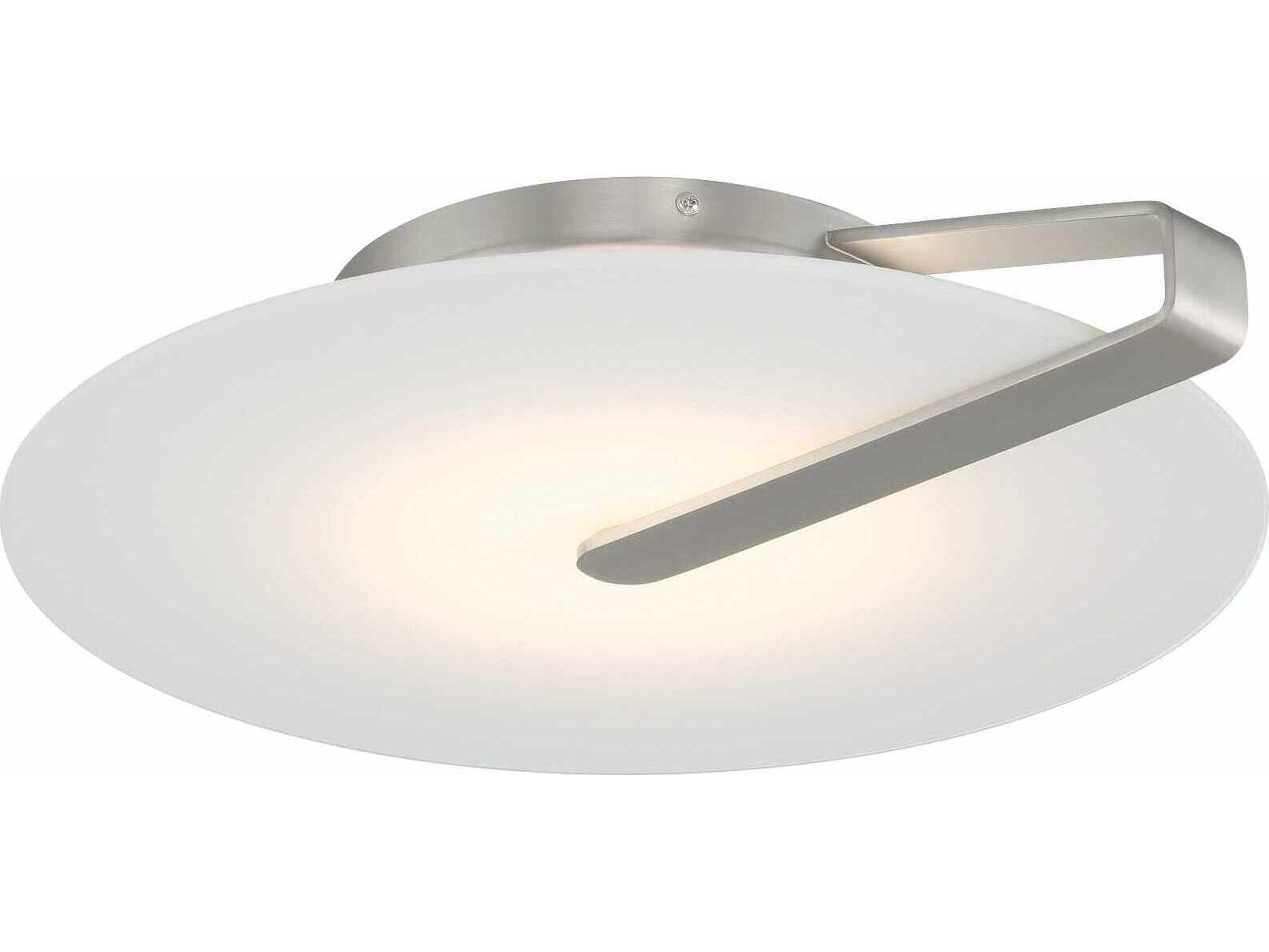 Nuvola 1-Light Nickel White Round Flush Mount