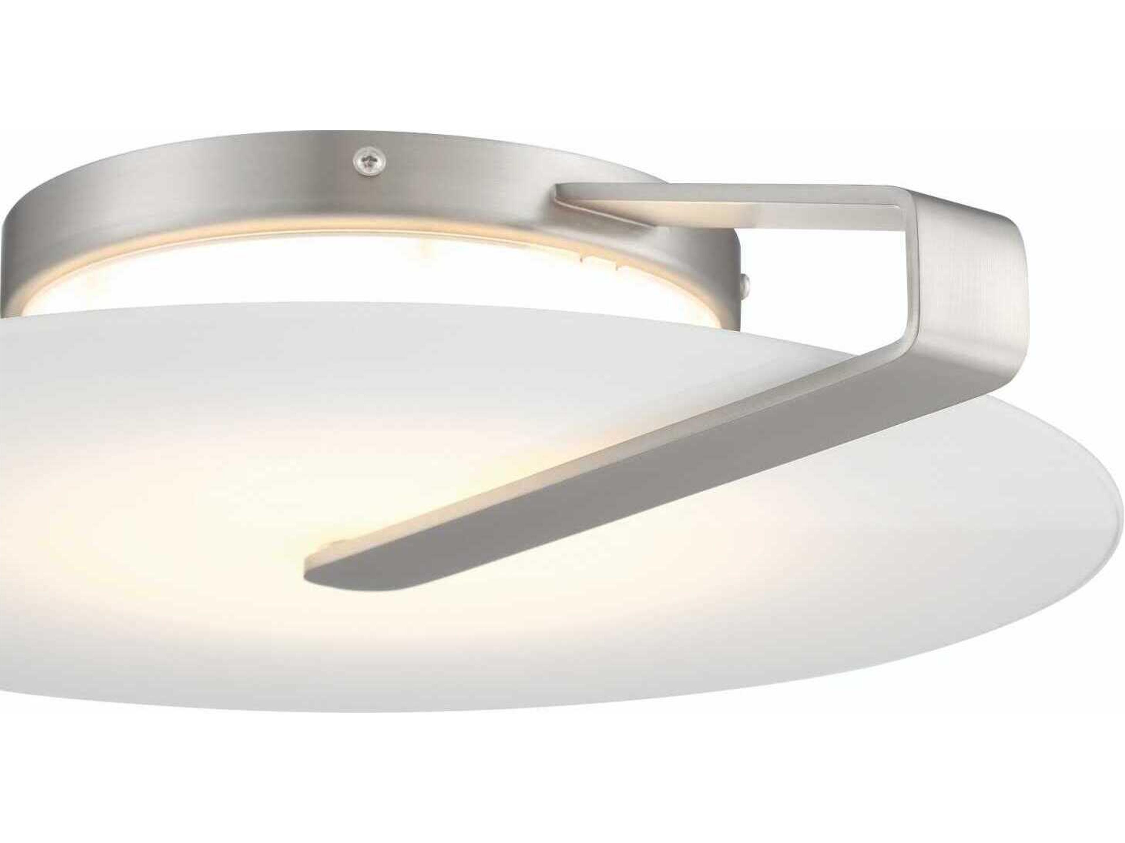 Eurofase Nuvola 1-Light Nickel White Round Flush Mount
