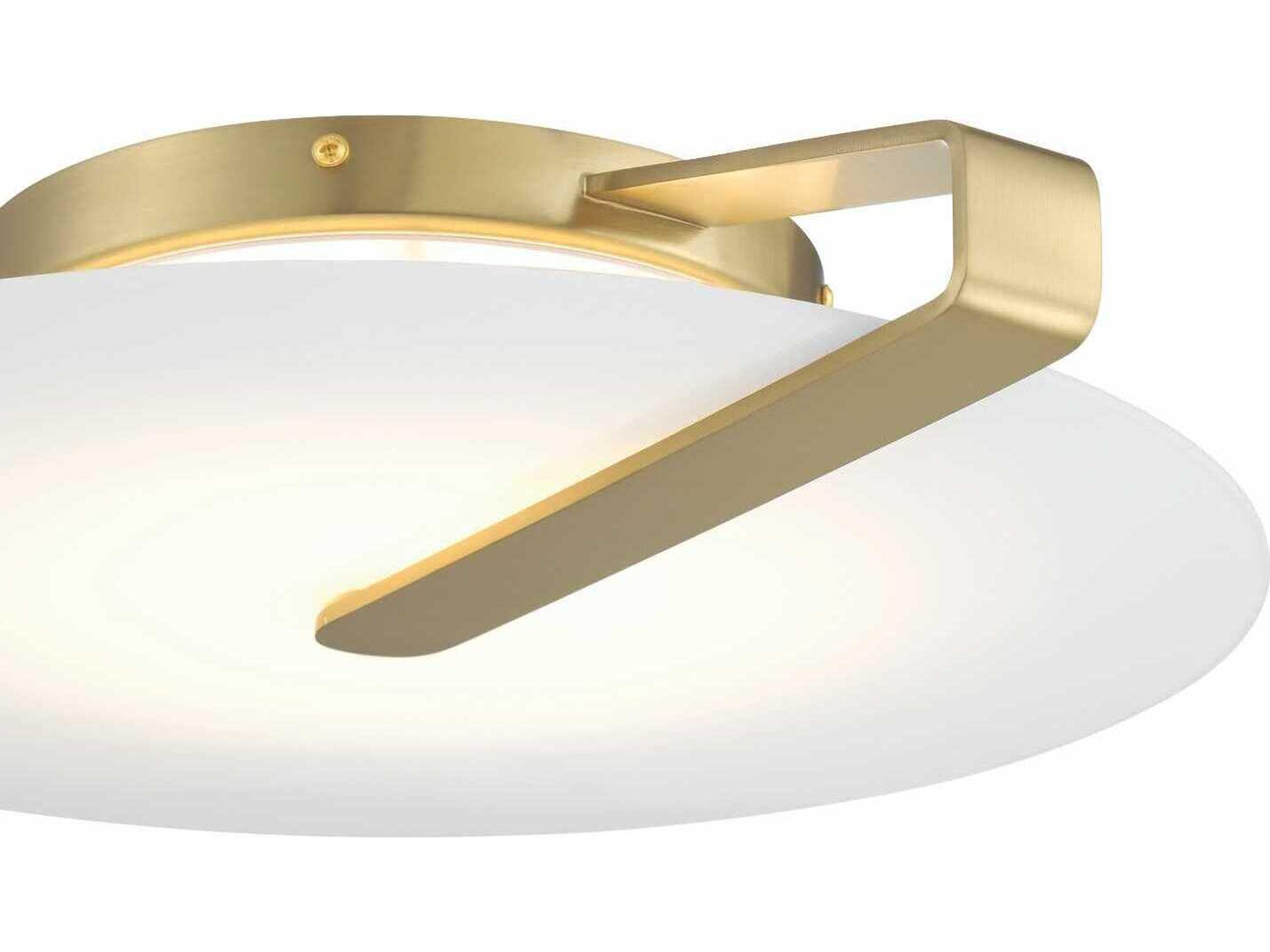 Eurofase Nuvola 1-Light Gold White Round Flush Mount