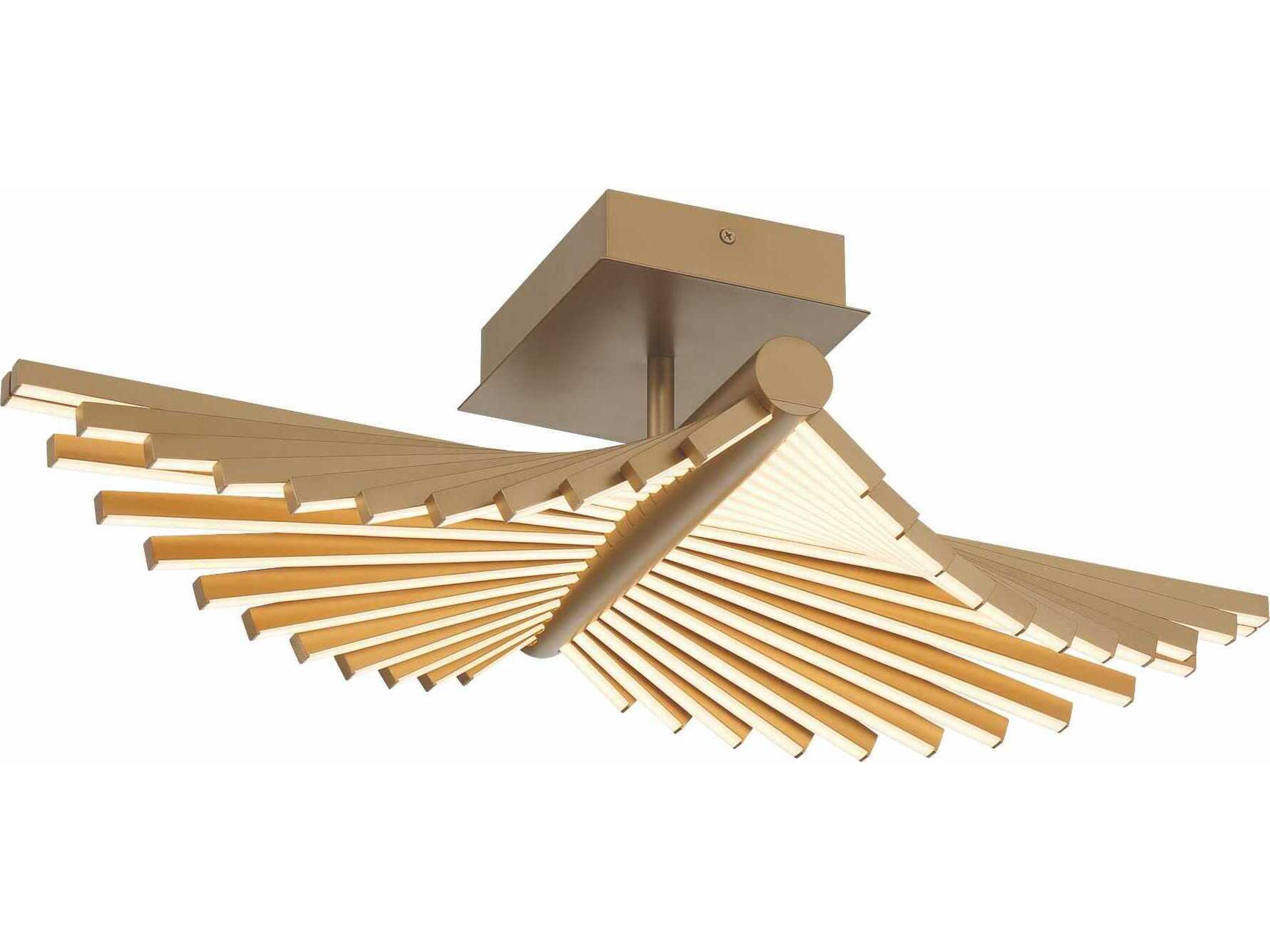 Eurofase Seraph 1-Light Gold Linear Semi Flush Mount