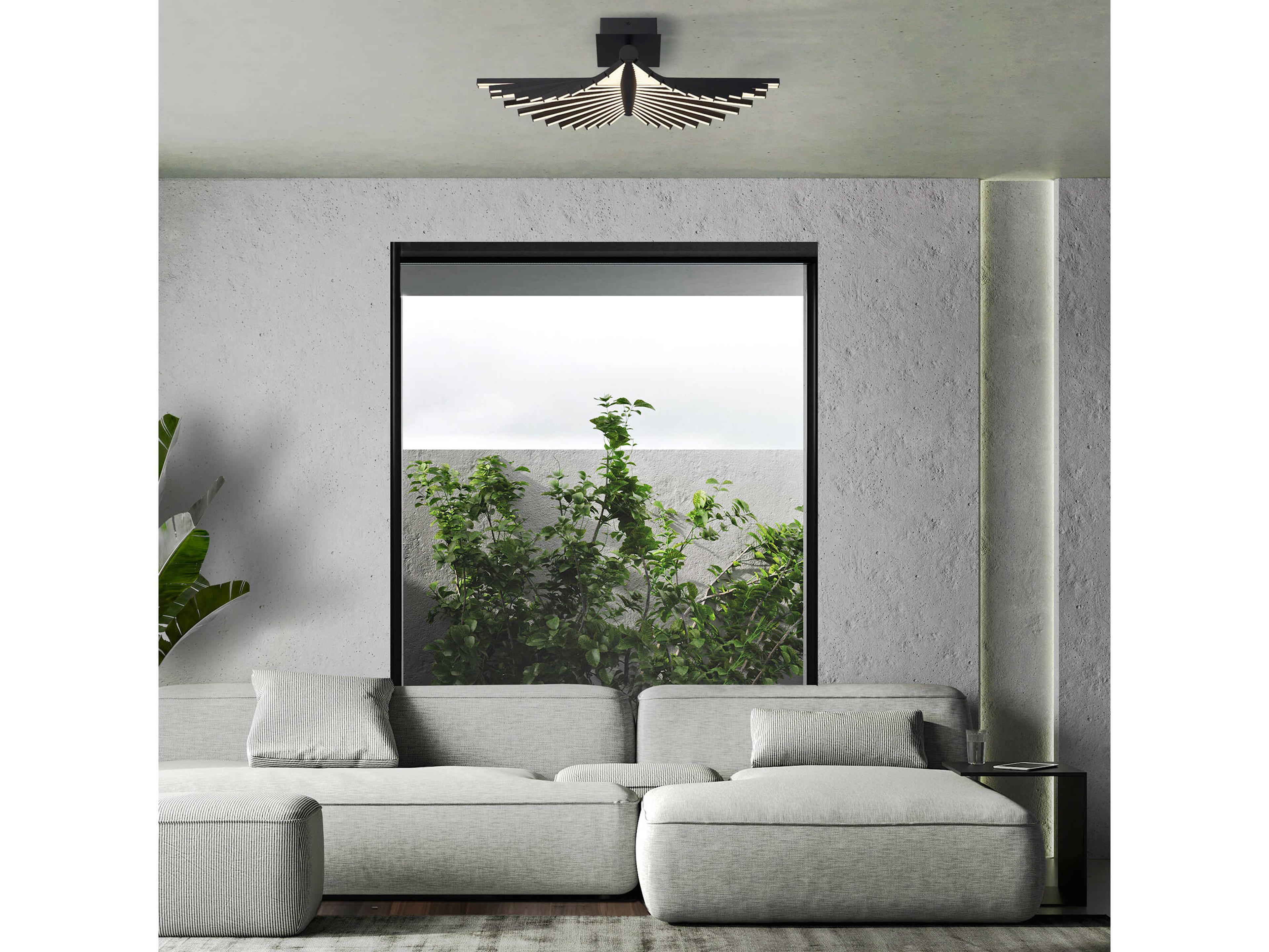 Eurofase Seraph 1-Light Gold Linear Semi Flush Mount