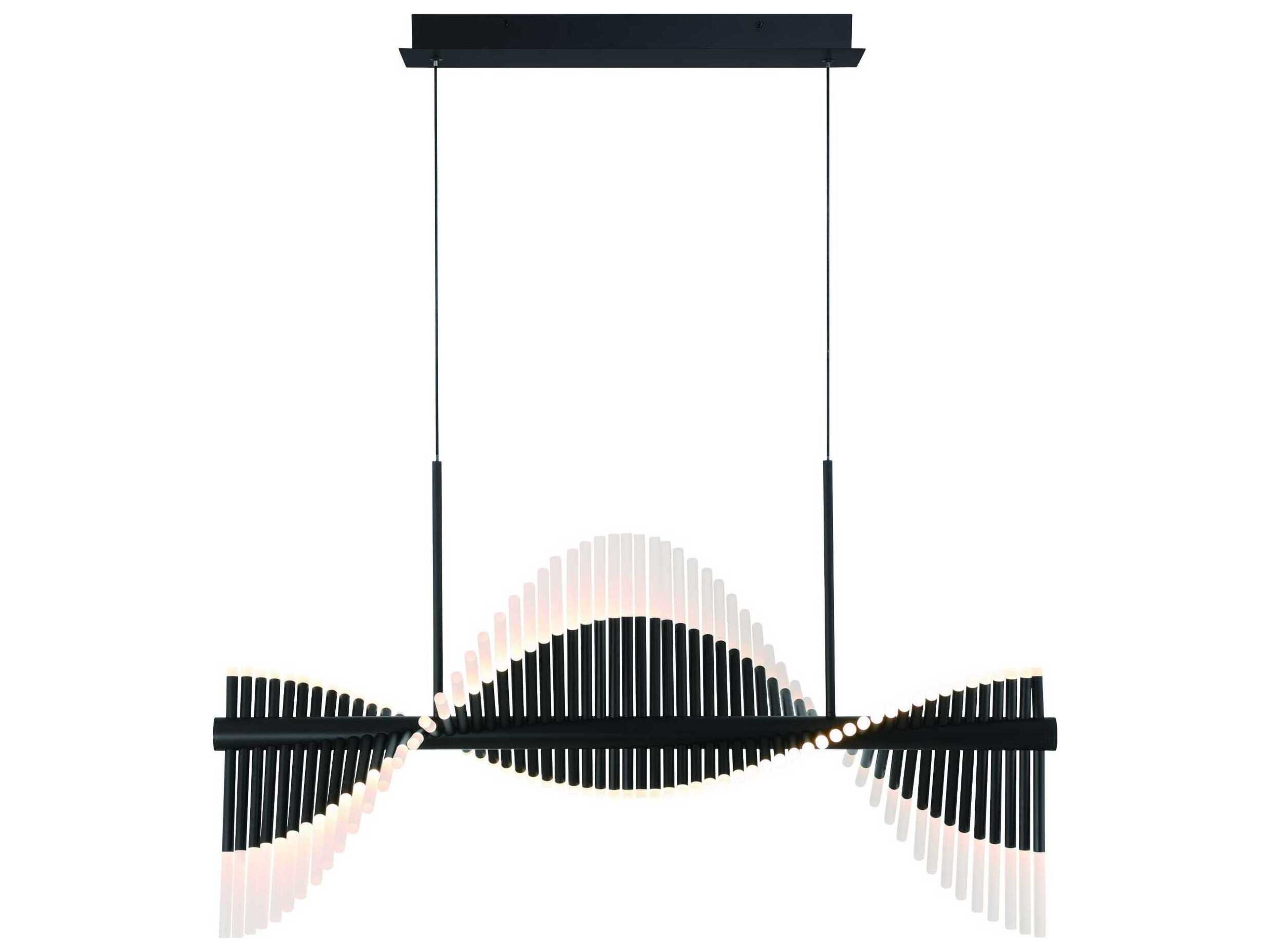 Voltik 120-Light Black Geometric Linear Island Pendant