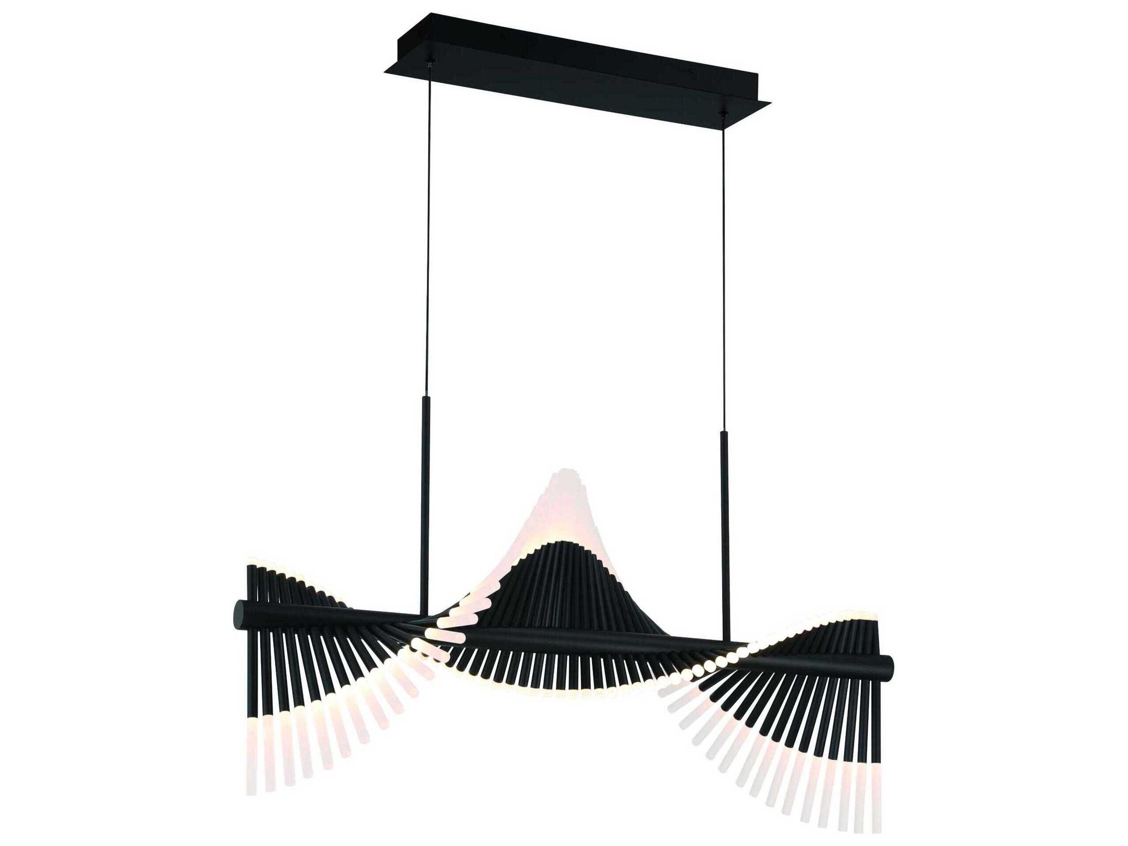 Eurofase Voltik 120-Light Black Geometric Linear Island Pendant