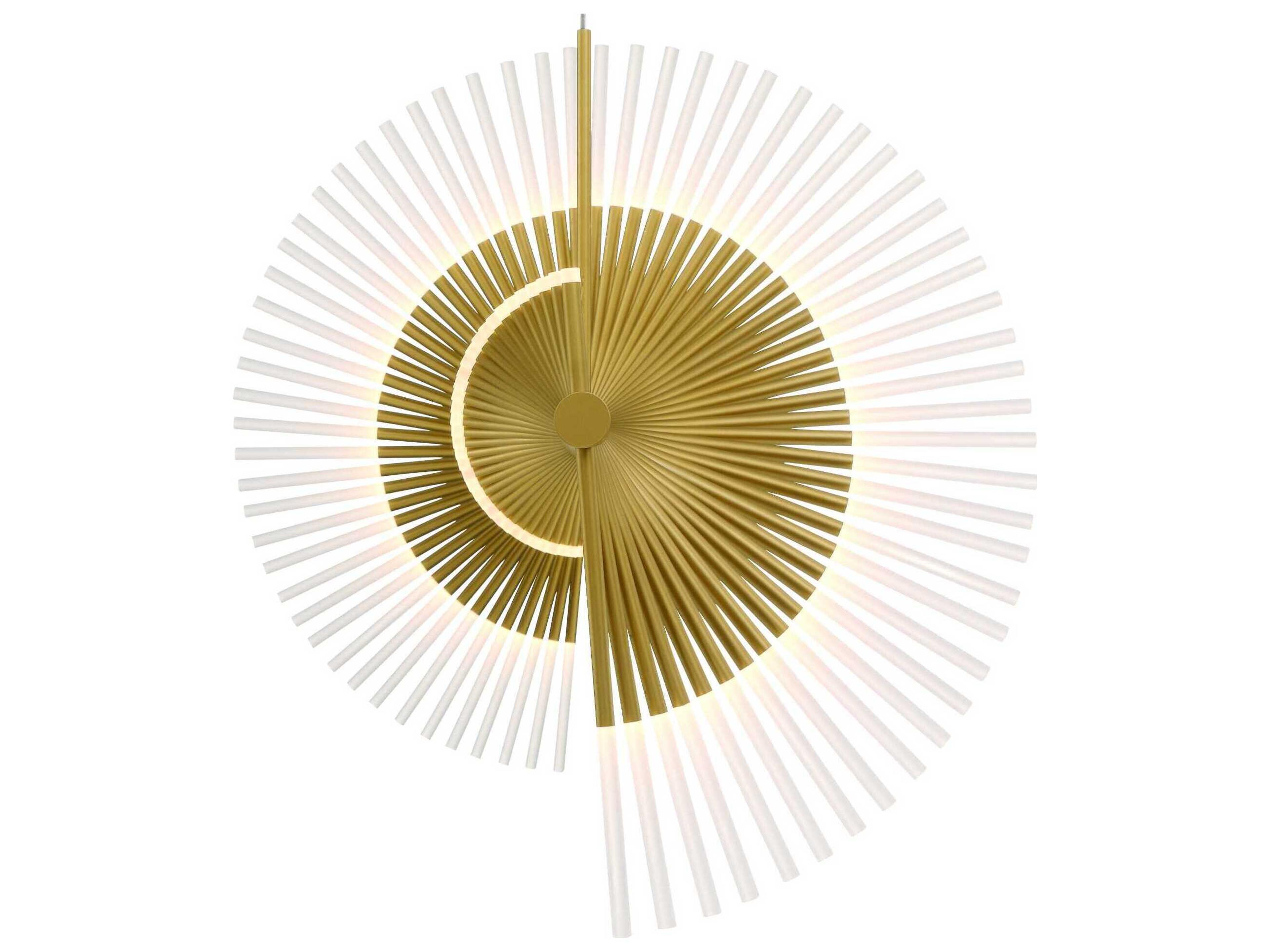 Eurofase Voltik 144-Light Gold Geometric Linear Island Pendant