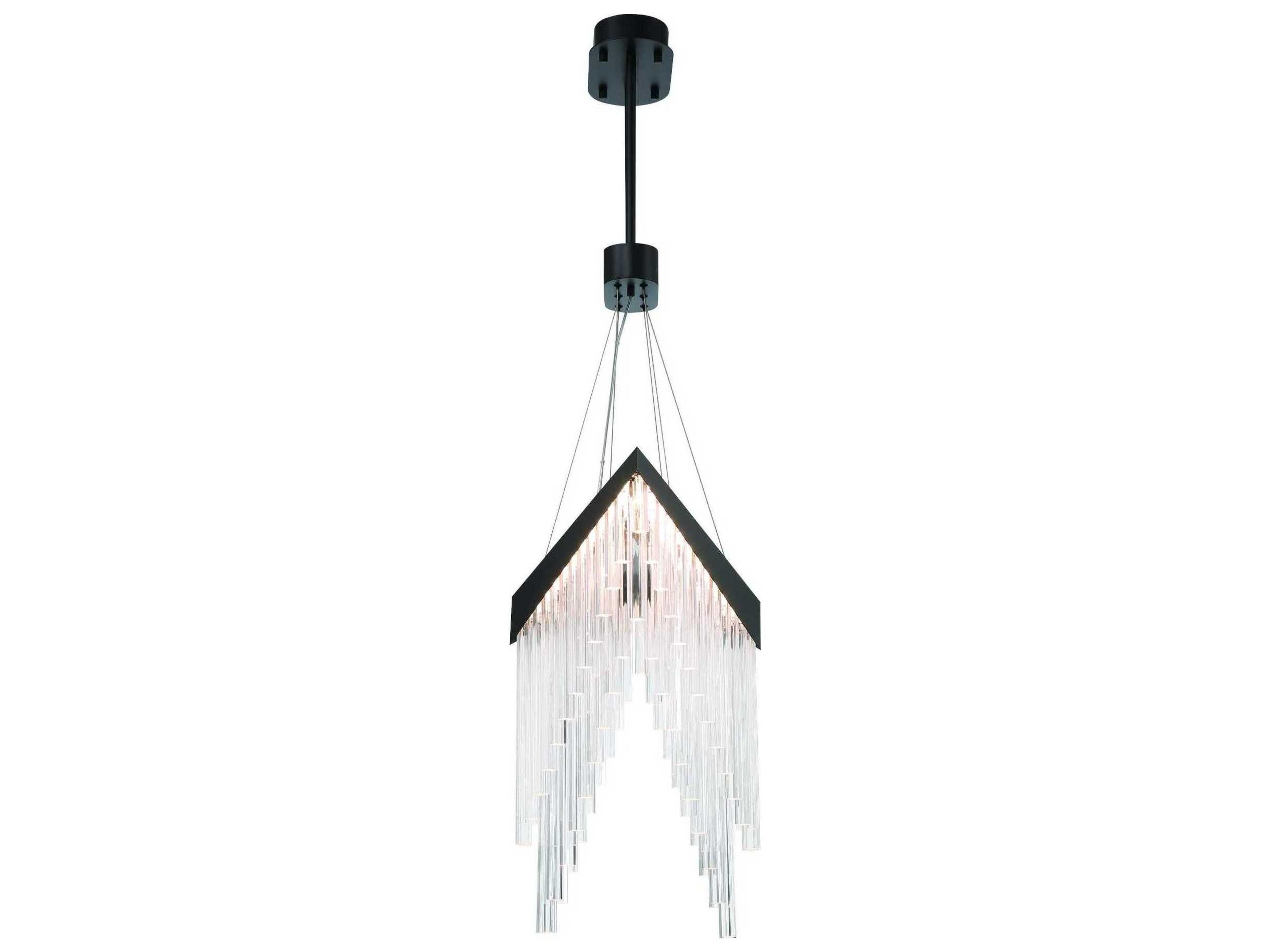 Eurofase Vivien 1-Light Black Geometric Island Pendant