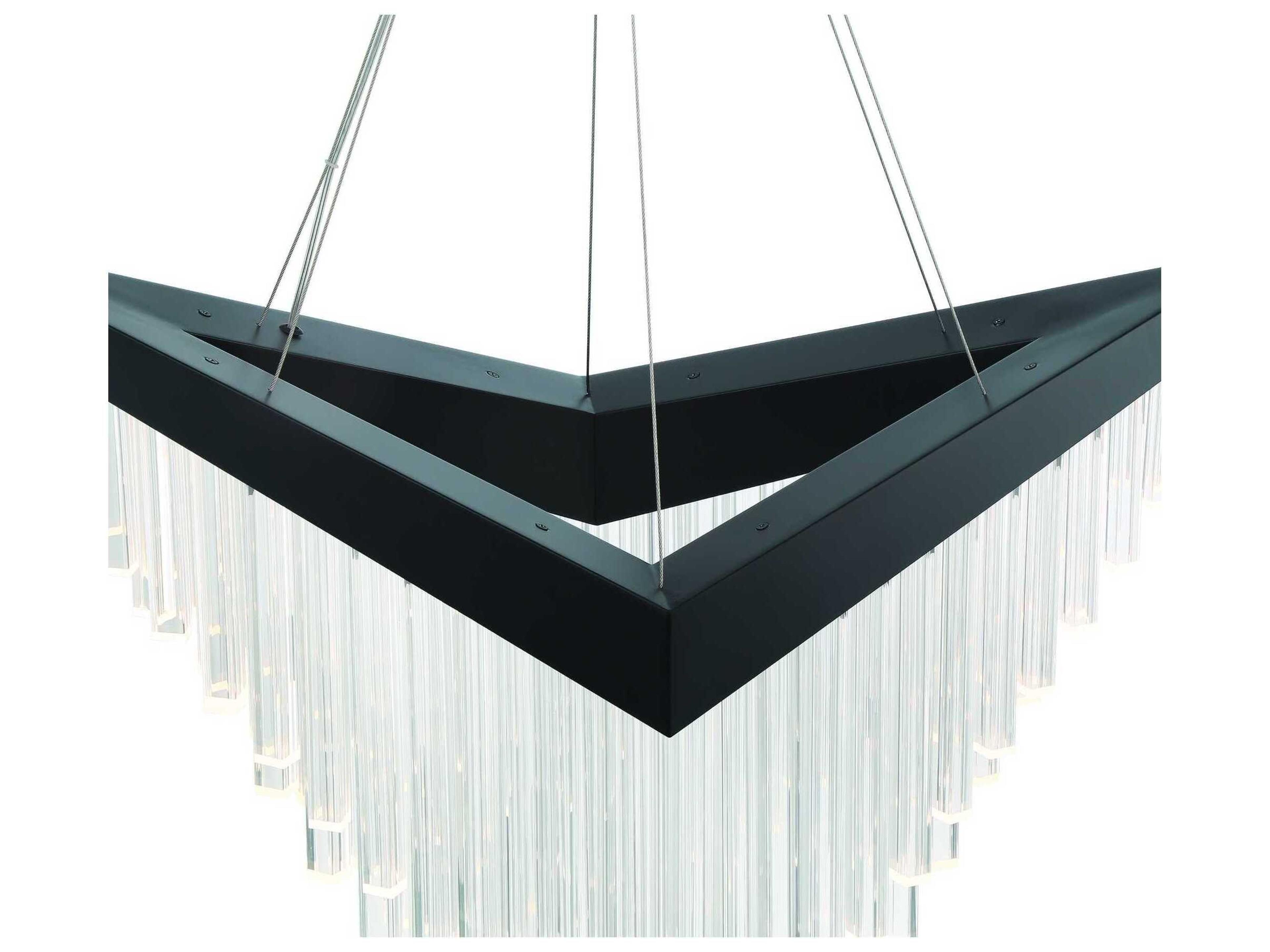 Eurofase Vivien 1-Light Black Geometric Island Pendant