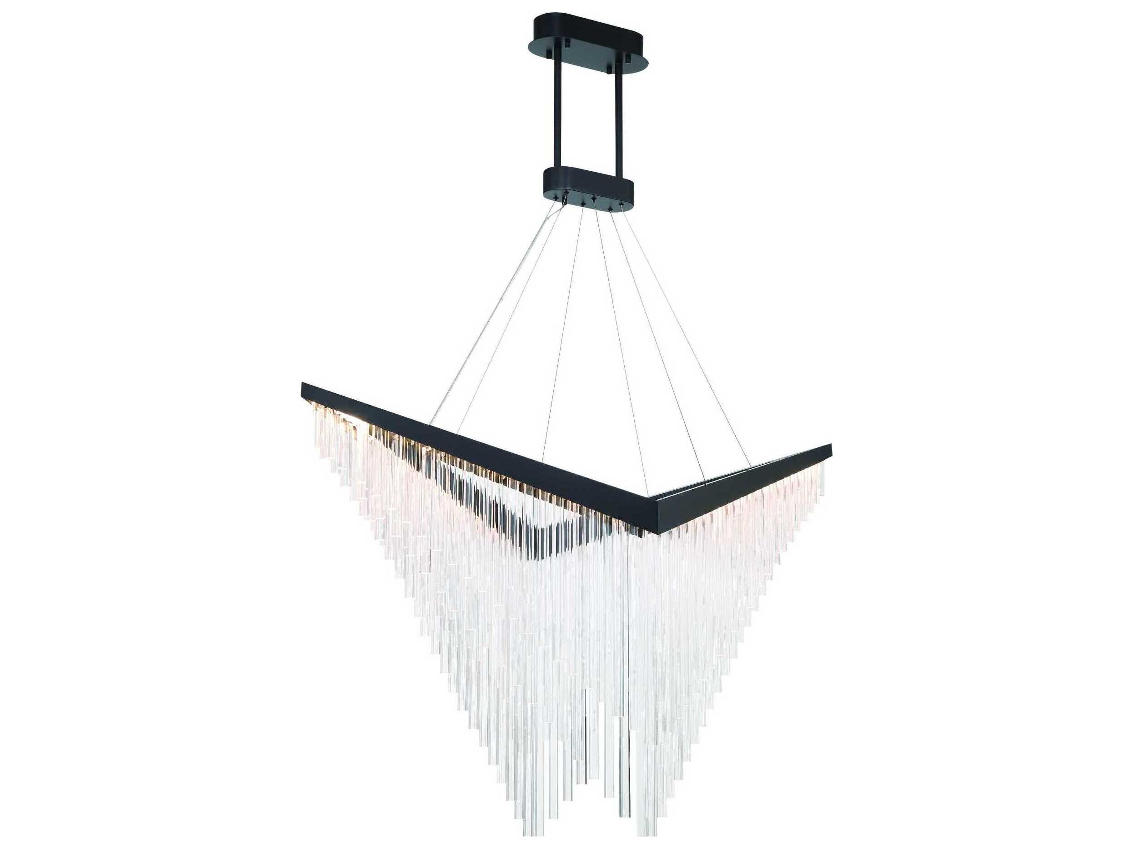 Eurofase Vivien 1-Light Black Geometric Island Pendant