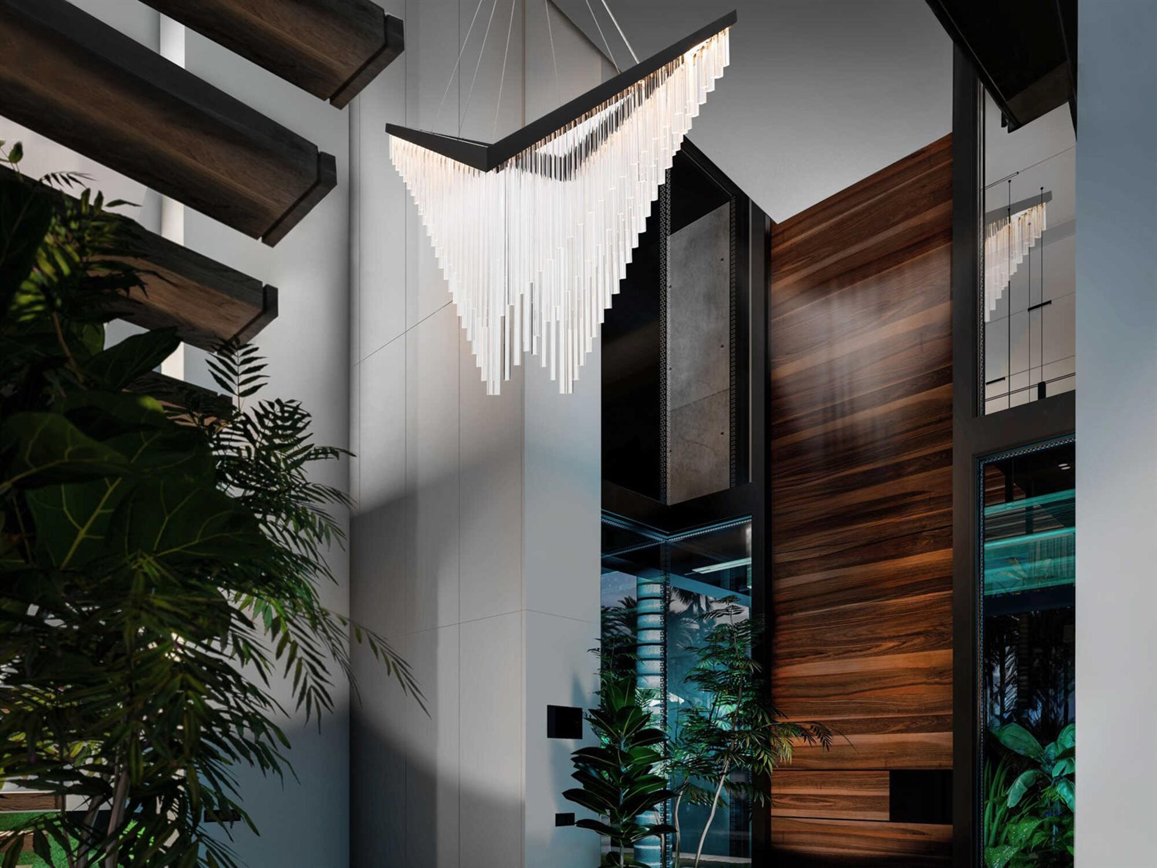 Eurofase Vivien 1-Light Black Geometric Island Pendant