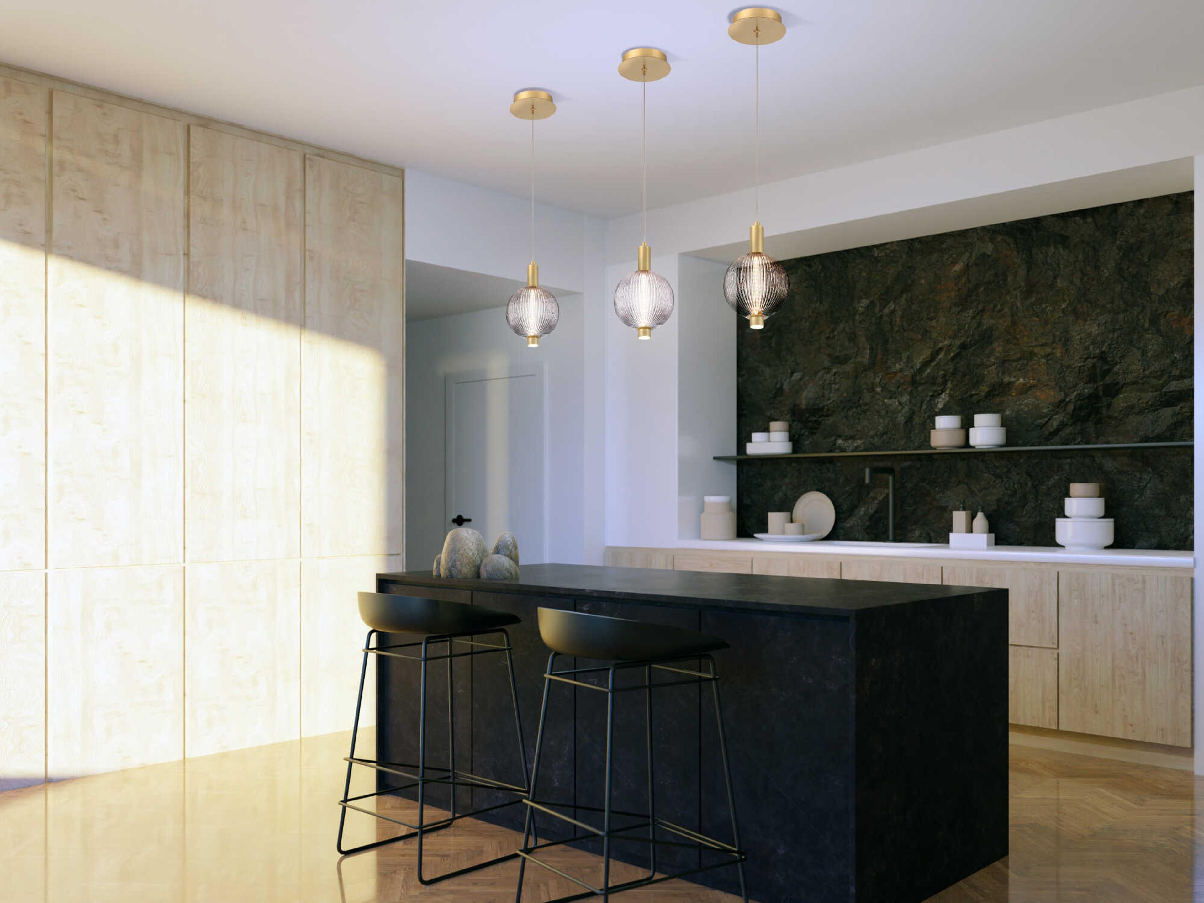 Eurofase Palmas 1-Light Gold Globe Mini Pendant