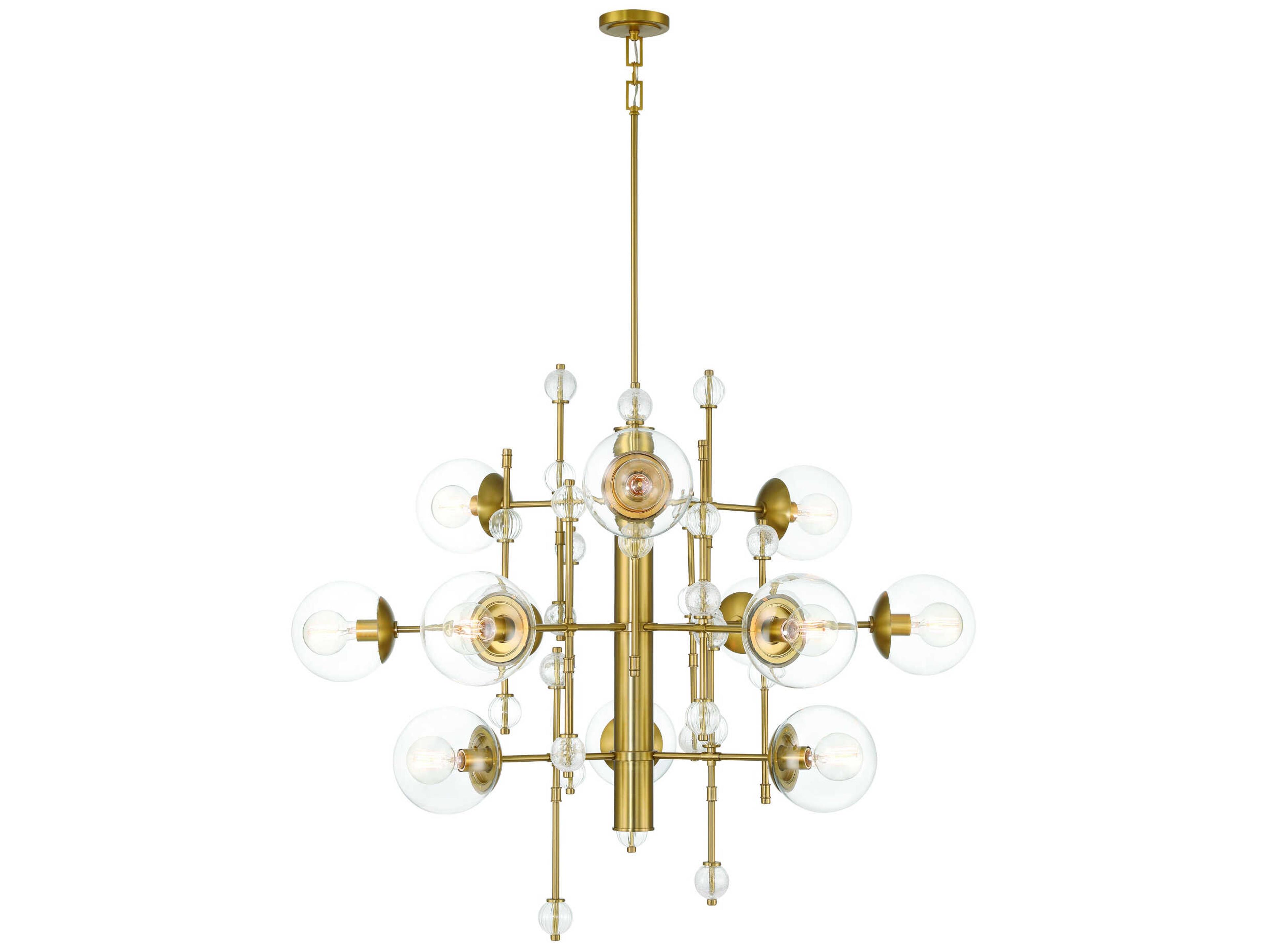 Traiton 12-Light Gold Globe Chandelier