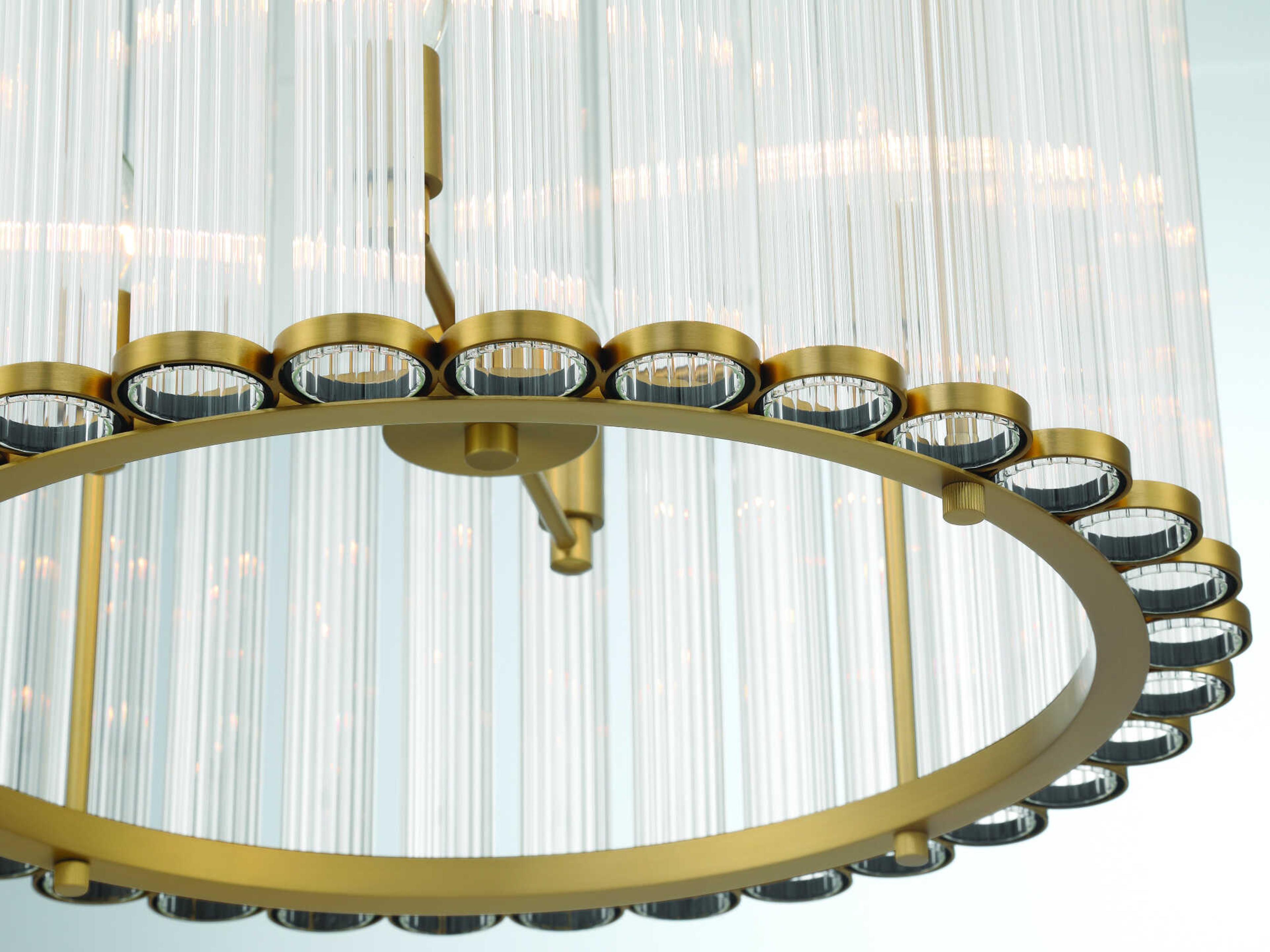 Eurofase Glasbury 8-Light Gold Cylinder Pendant