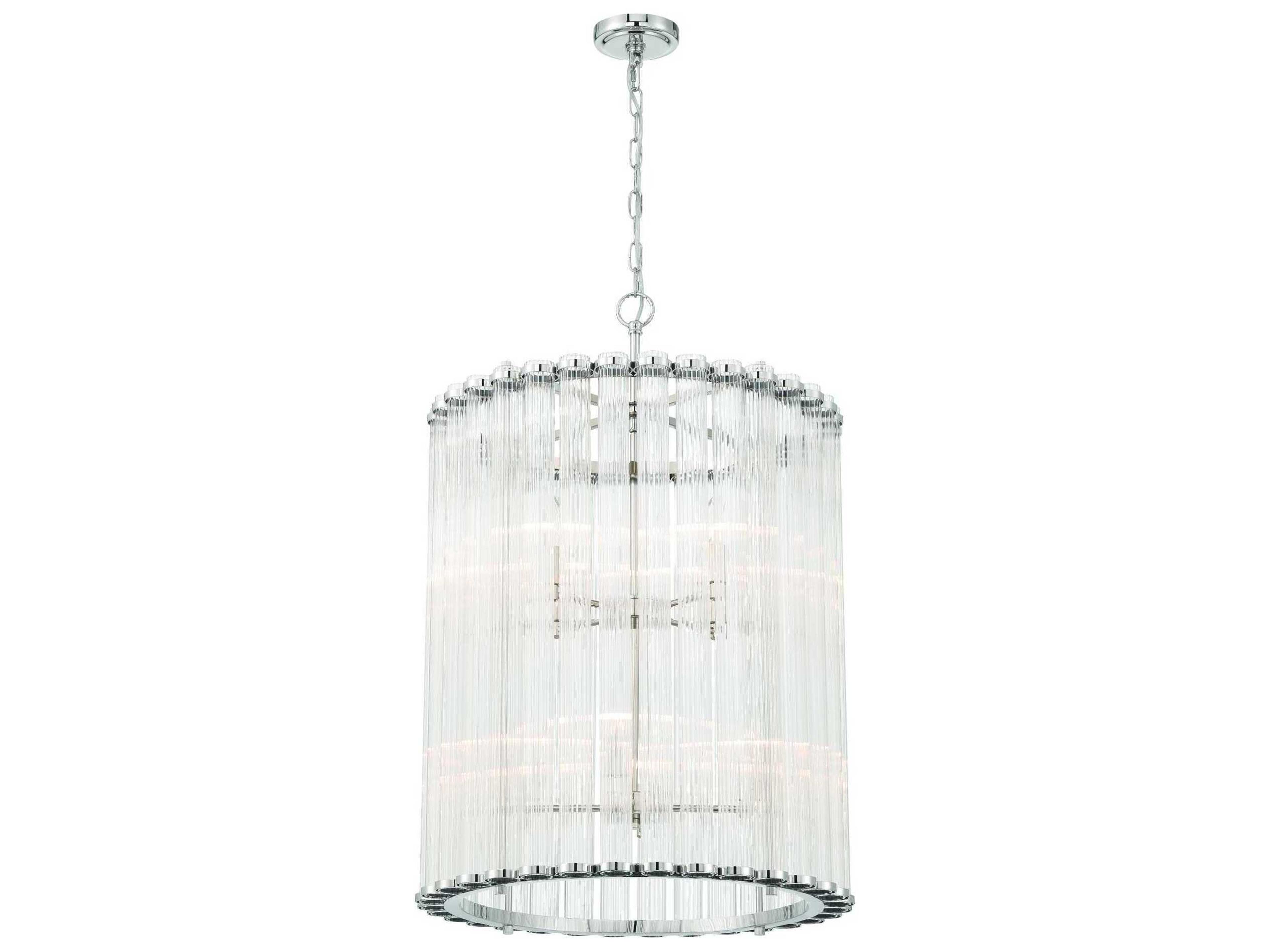 Eurofase Glasbury 8-Light Nickel Cylinder Pendant