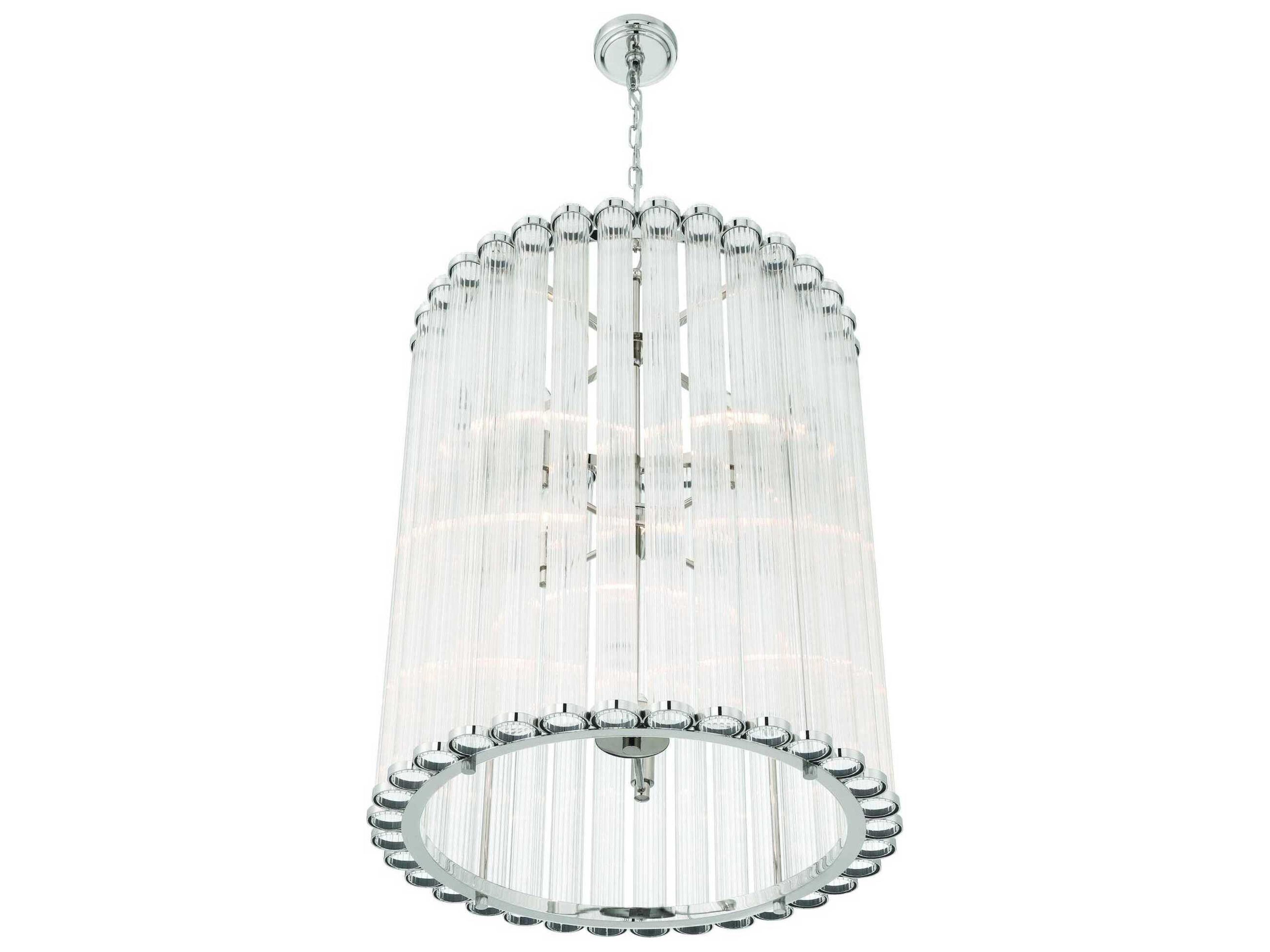 Eurofase Glasbury 8-Light Nickel Cylinder Pendant