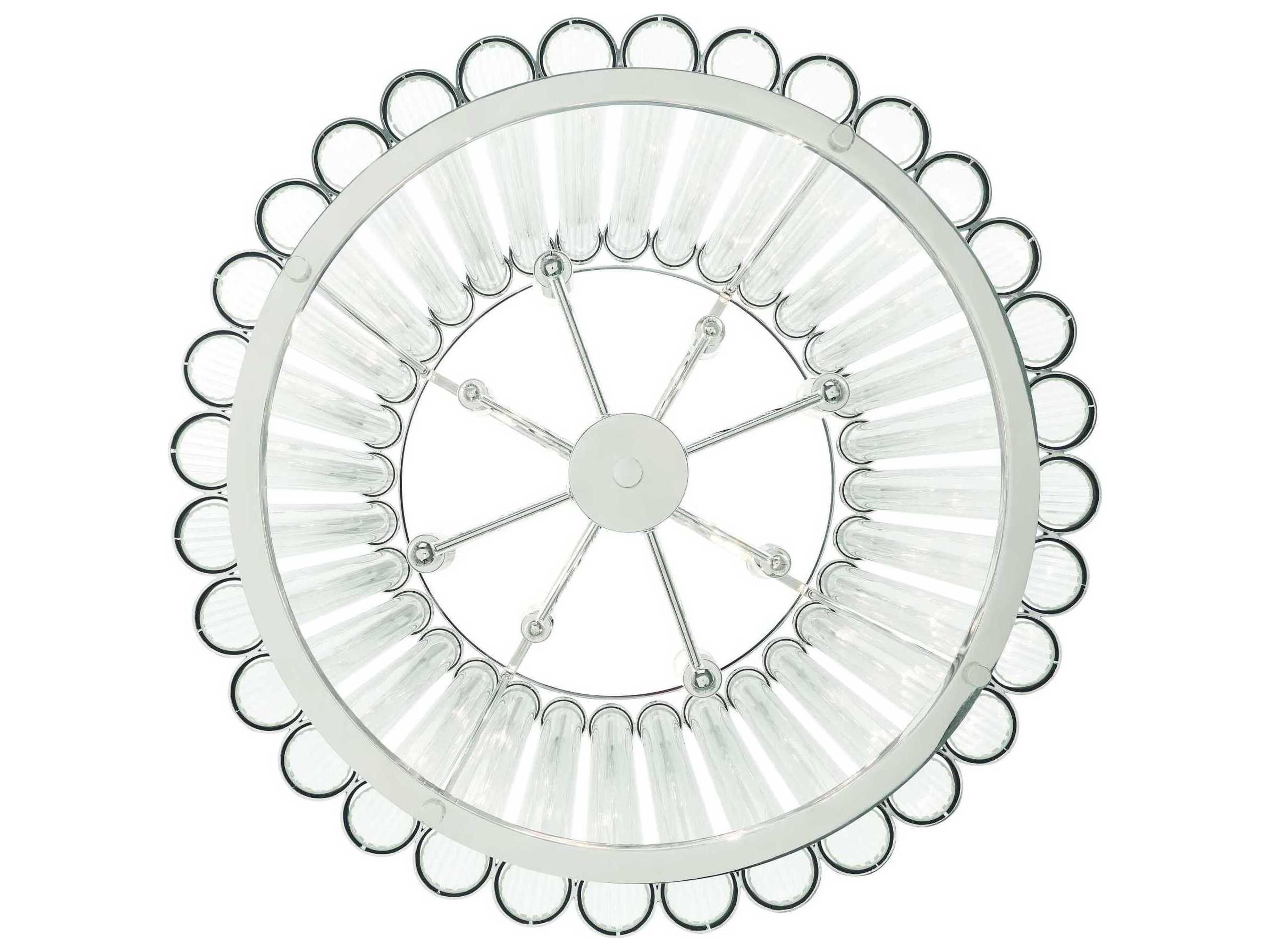 Eurofase Glasbury 8-Light Nickel Cylinder Pendant