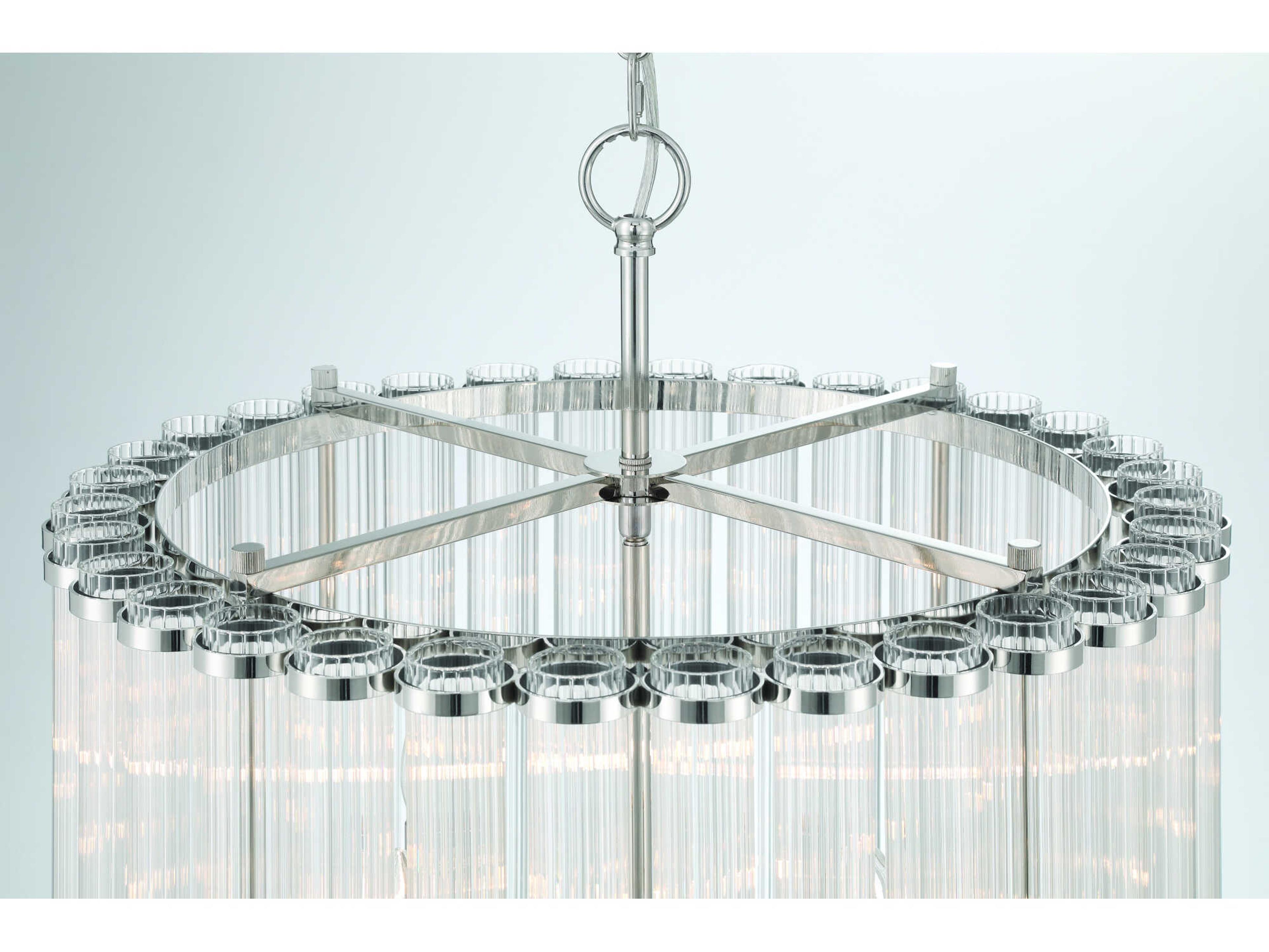 Eurofase Glasbury 8-Light Nickel Cylinder Pendant