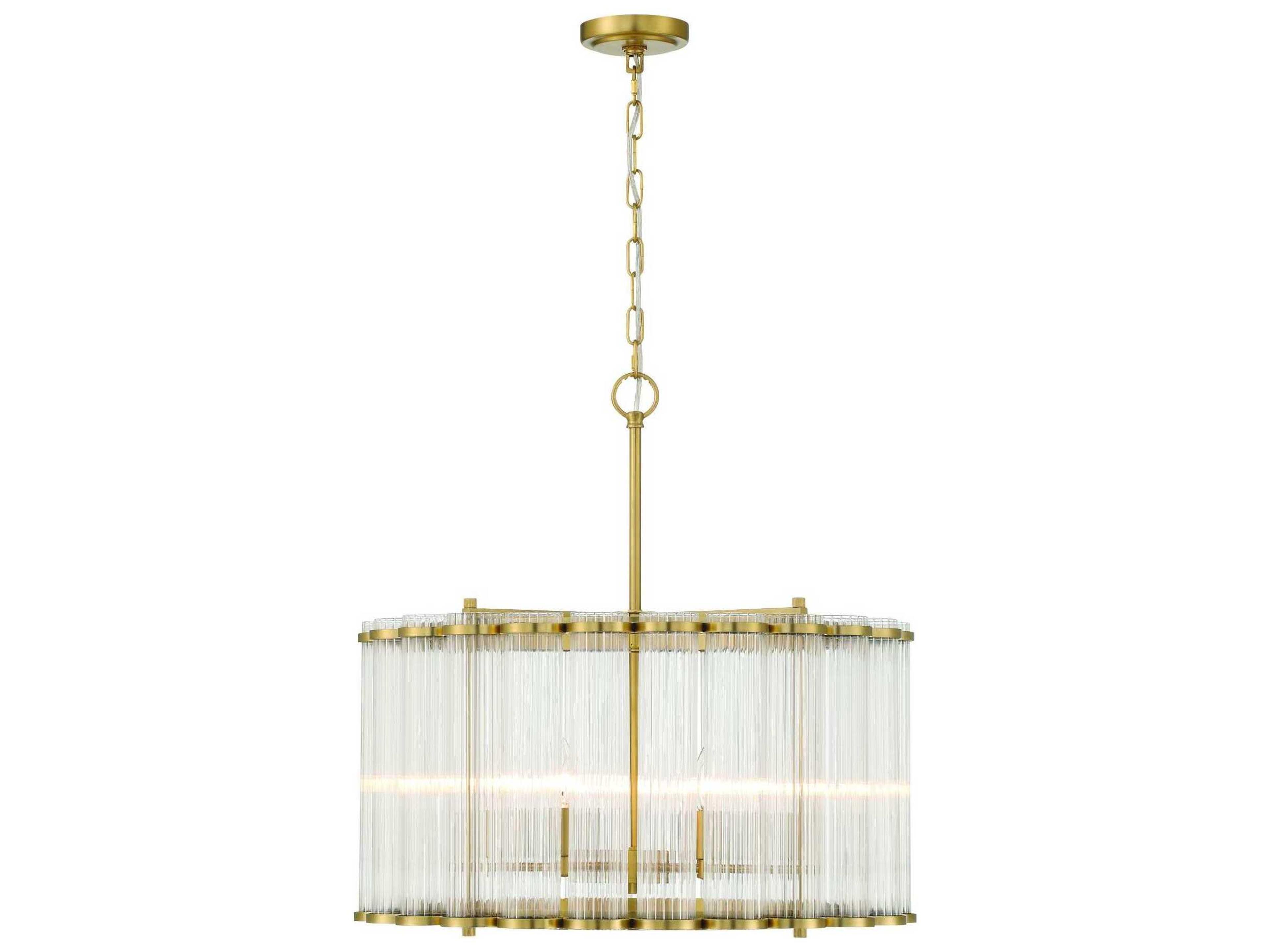Glasbury 6-Light Gold Drum Chandelier