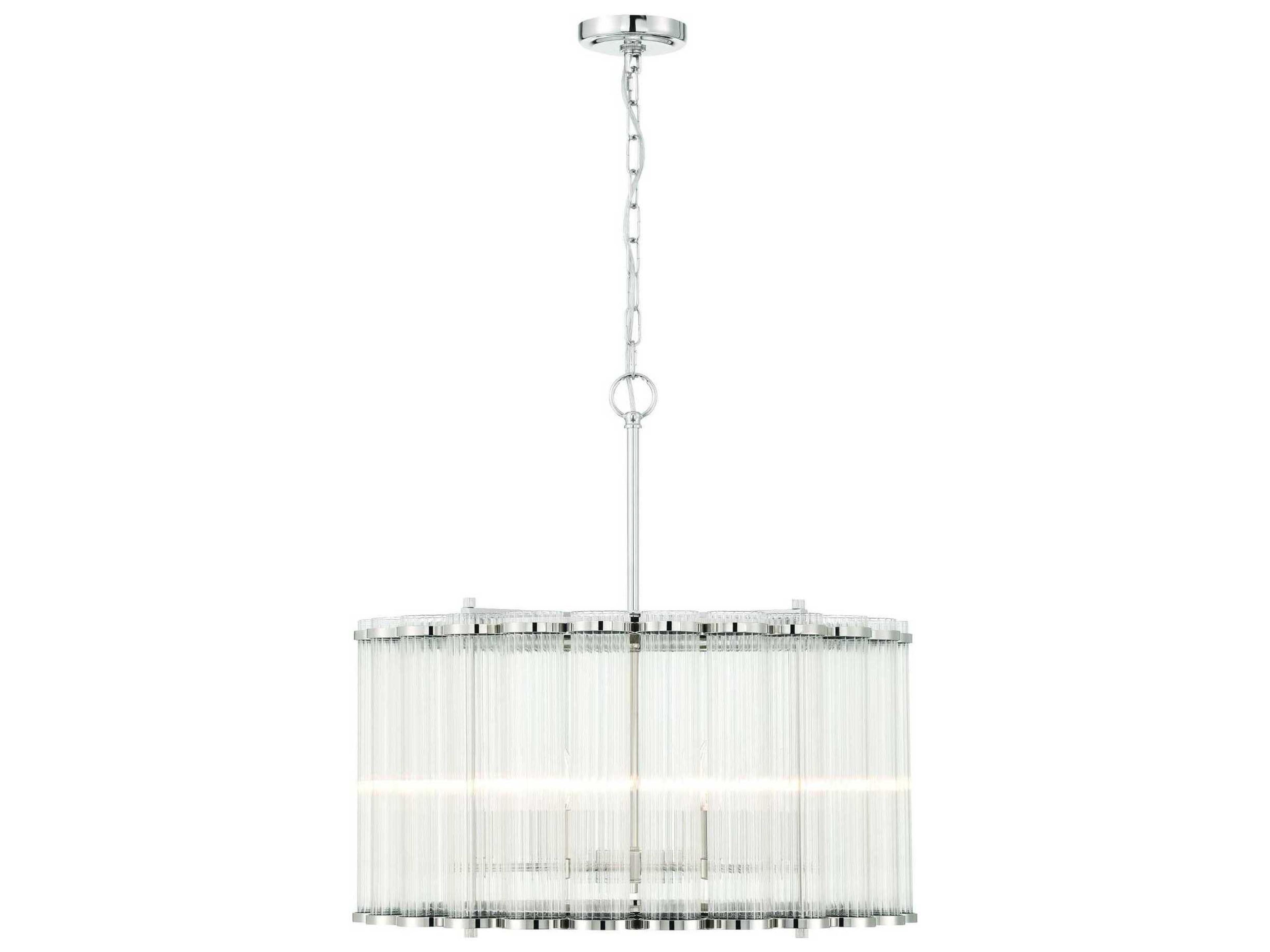 Glasbury 6-Light Nickel Drum Chandelier