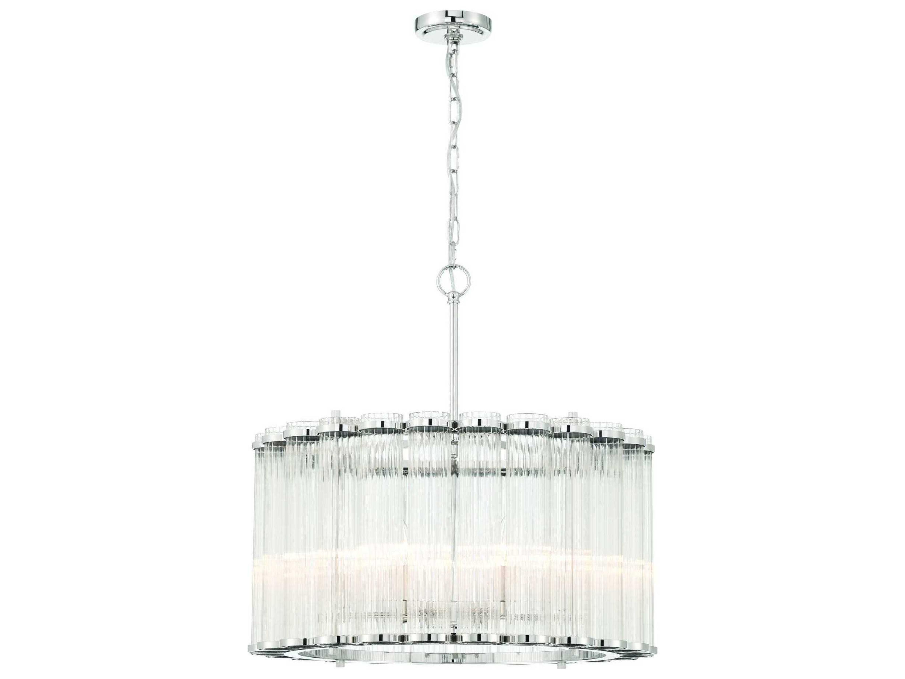 Eurofase Glasbury 6-Light Nickel Drum Chandelier