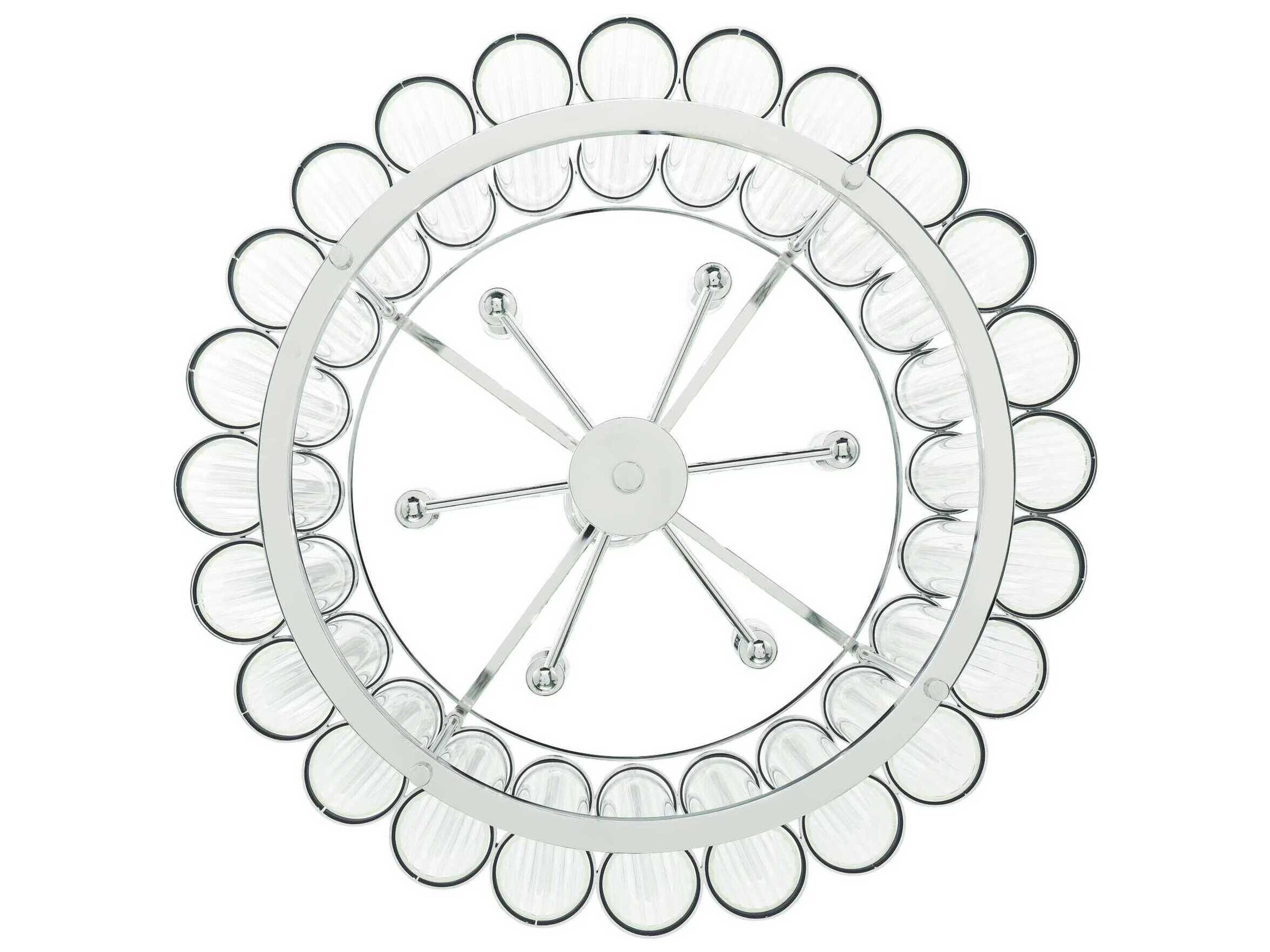 Eurofase Glasbury 6-Light Nickel Drum Chandelier